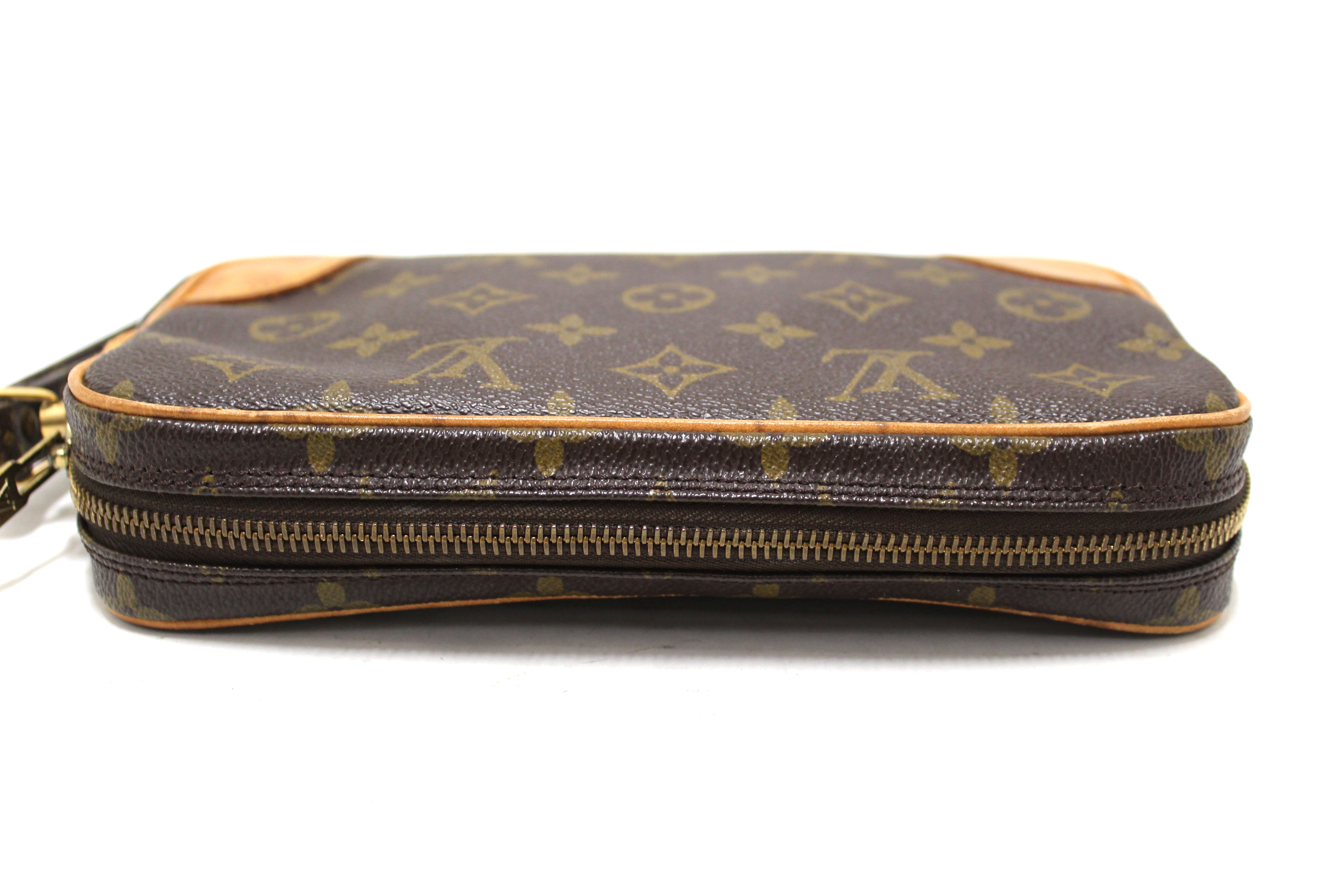 Authentic Louis Vuitton Classic Monogram Marly Dragonne Pochette Crossbody Bag - Luxury Designer Handbag for Women, Perfect for Date Night & Evening Events