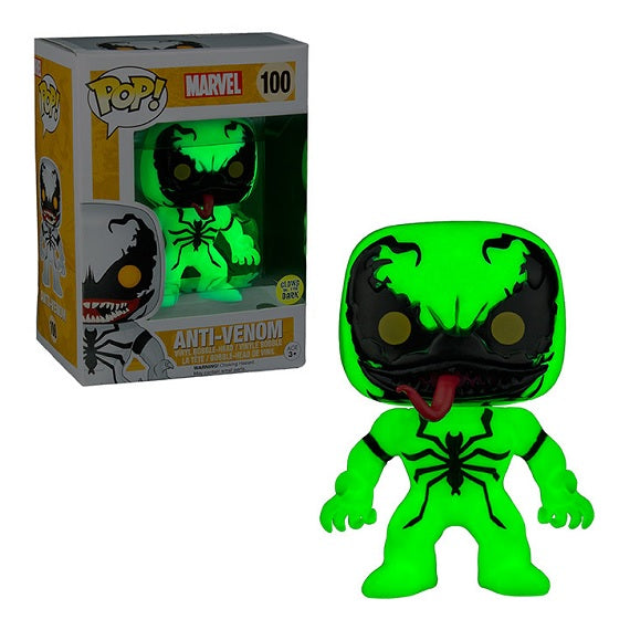 Funko Pop Marvel Spider-Man Anti-Venom Glow in The Dark (GITD) Exclusive Collectible Vinyl Figure #100 - Perfect for Marvel Fans, Gift for Collectors & Home Decor
