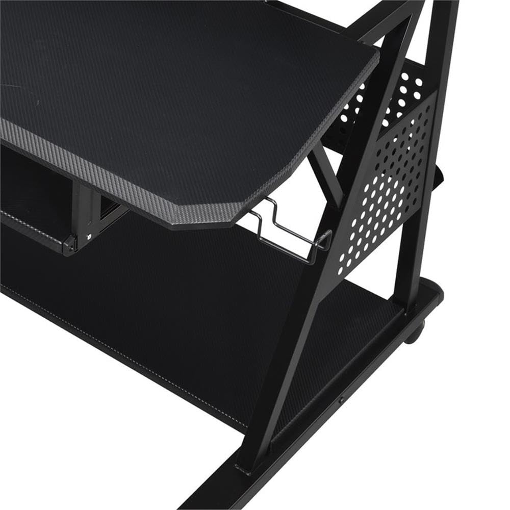 Acme Furniture Adjustable Metal & Wood Music Stand with Wheels - Portable Sheet Music Holder for Piano, Violin, Guitar - Black