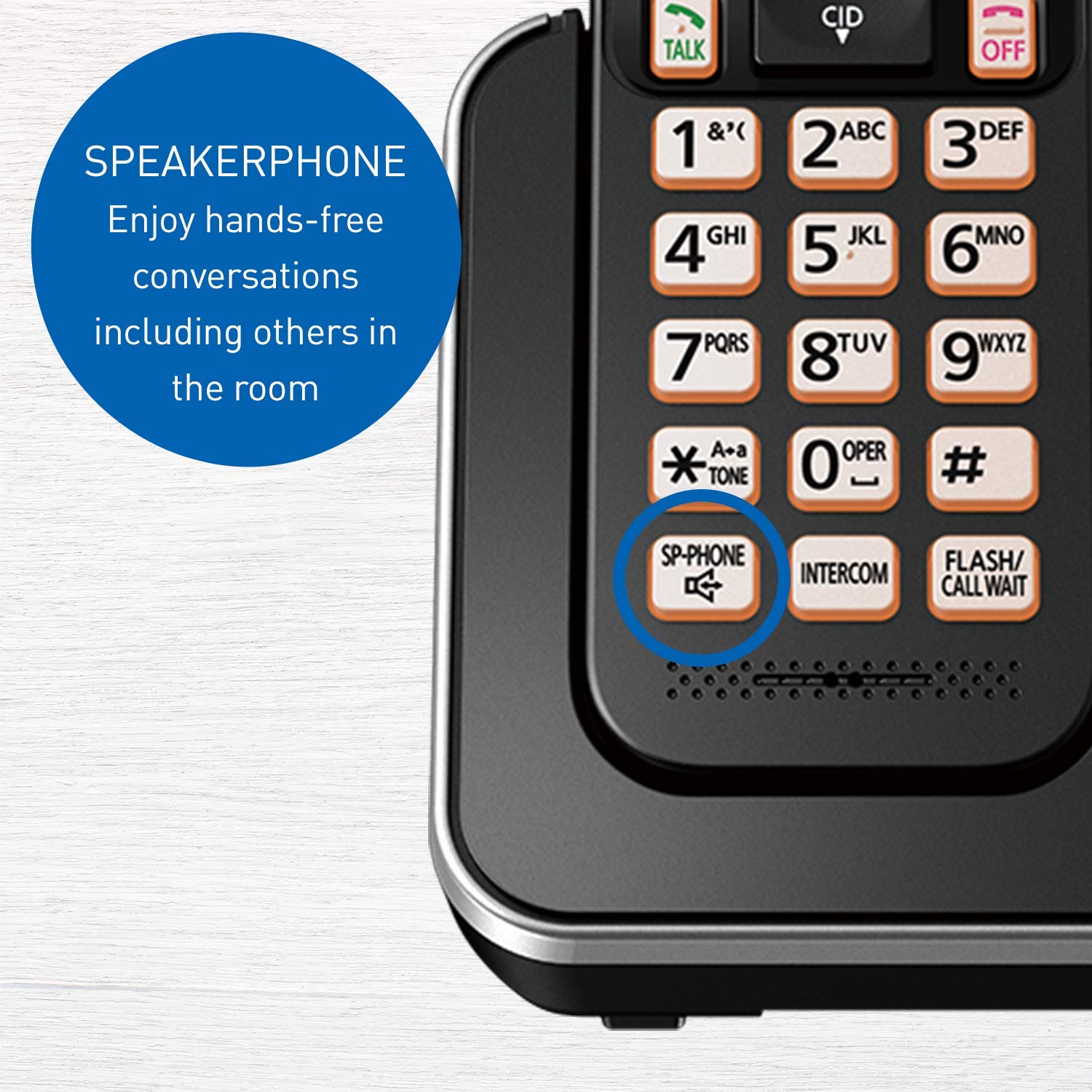 Panasonic KX-TGC384CB DECT 6.0 Expandable Cordless Phone System with Call Blocking - 4 Handsets - Black - Ideal for Home & Office Communication