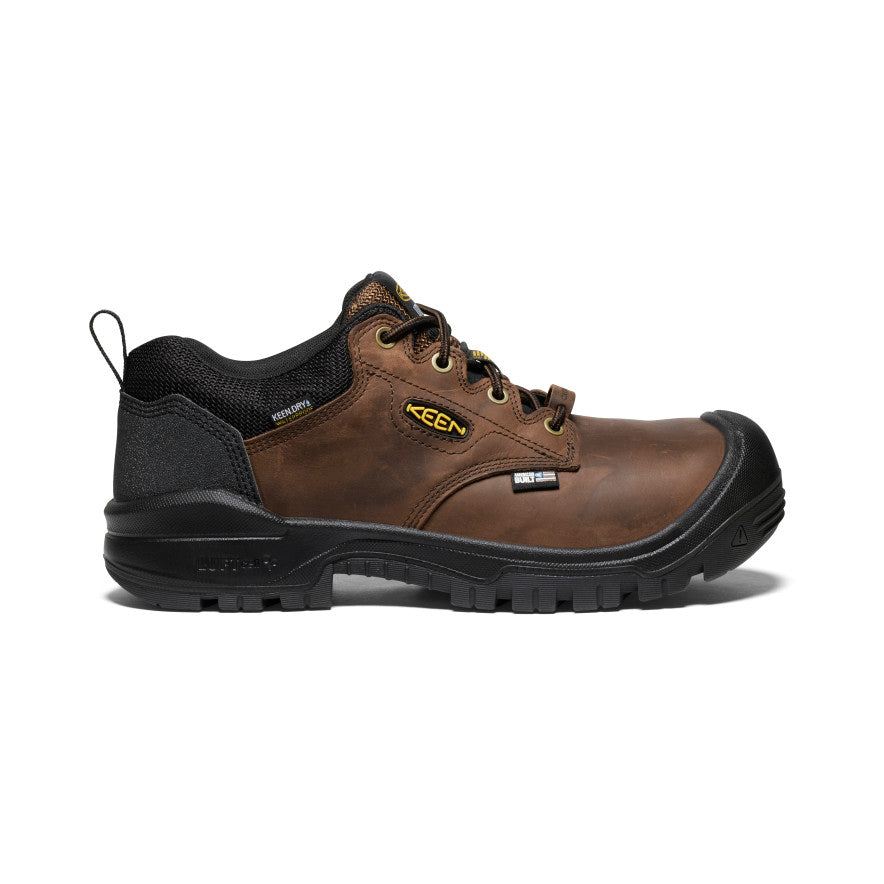 Waterproof Men's Independence Oxford Shoes with Carbon Toe - Dark Earth/Black | Slip-Resistant Work Boots for Construction & Outdoor Activities
