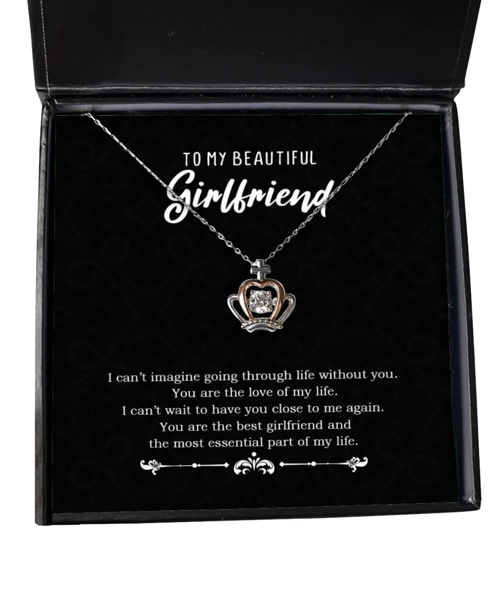 My Essential Love Necklace for Girlfriend - Crown Pendant Jewelry with Message Card - Romantic Gift for Her, Anniversary, Valentine's Day - Perfect for Date Nights & Special Occasions