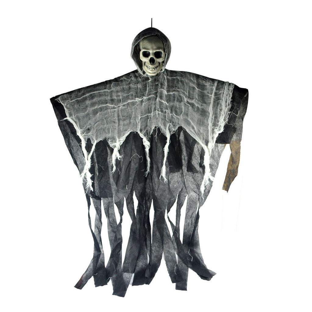 Spooky Halloween Decorations - Skeleton Pendant & Crystal Chain Scary Props for Home, Bar, Party | Haunted House & Themed Event Decor