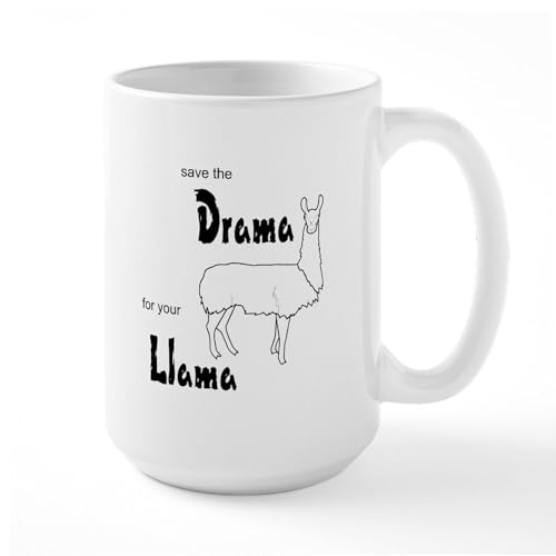 White - Save The Drama For Your Llama Large Mug
