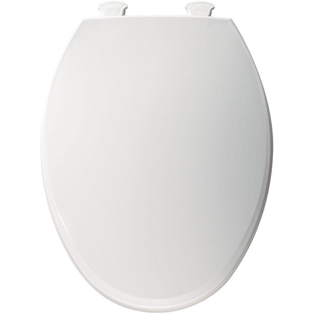 Bemis Lift-Off Elongated White Toilet Seat with Closed Front - Model 566815 - Durable & Easy to Clean for Bathroom, Home & Commercial Use