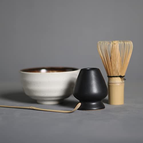 Premium Japanese Matcha Bowl Set - 5-Piece Ceramic Matcha Tea Set with Whisk, Scoop & Holder - Authentic Traditional Matcha Giftset for Tea Ceremony - Perfect for Home Tea Brewing, Zen Meditation & Japanese Cultural Gifts (Box22)