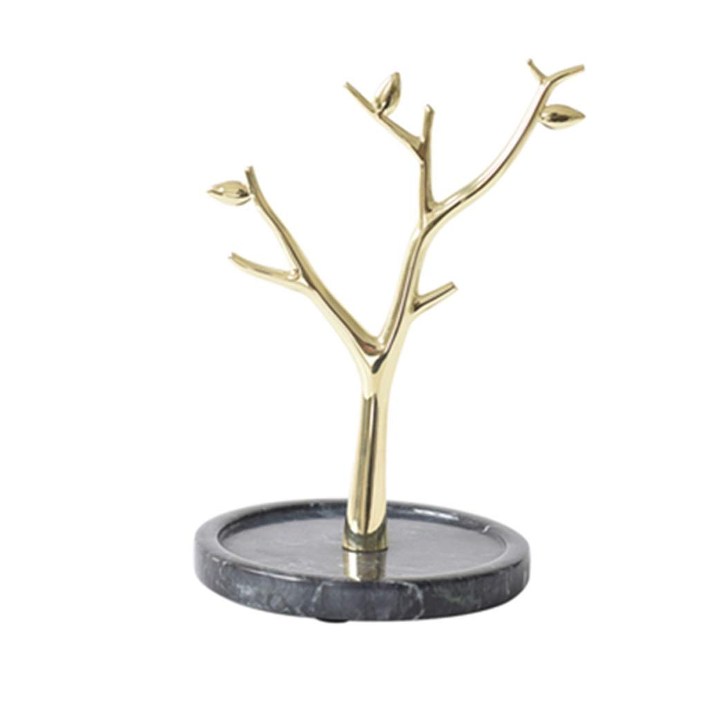 Modern Deer Jewelry Organizer with Marble Base - Elegant Resin Jewelry Display Stand for Necklaces, Rings & Bracelets - Perfect for Bedroom, Bathroom & Dressing Table Decor (Color A)