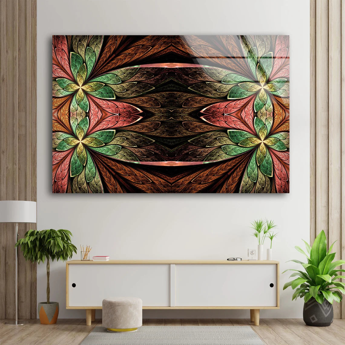 3D Floral Abstract Design Acrylic Glass Print - Modern Wall Art Decor - Tempered Glass - 100% Made in Australia - Ready to Hang - Perfect for Living Room, Bedroom & Office Decor
