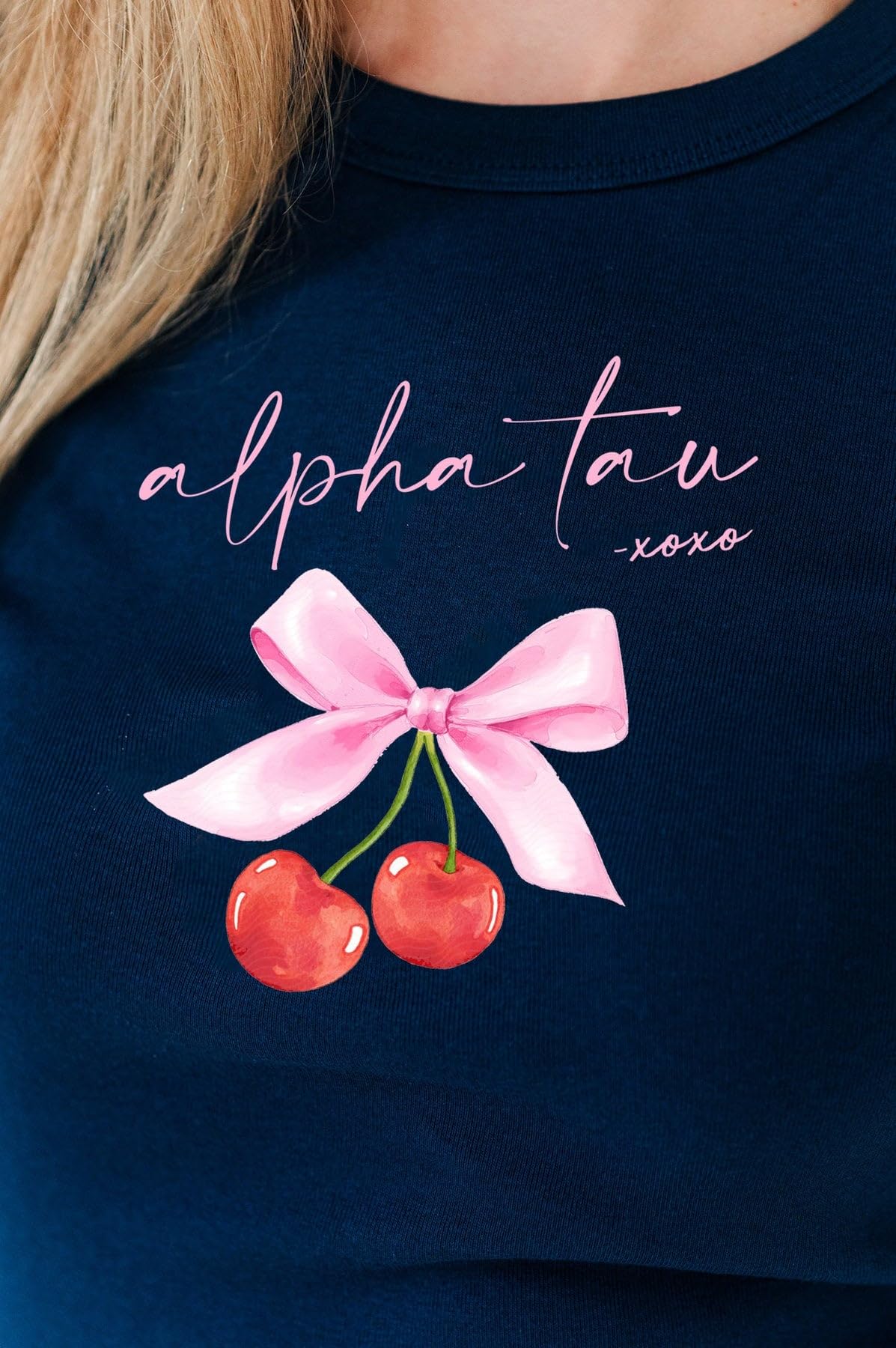 Cherry XOXO Baby Doll Tee - Ribbed Crop Top for Casual Wear