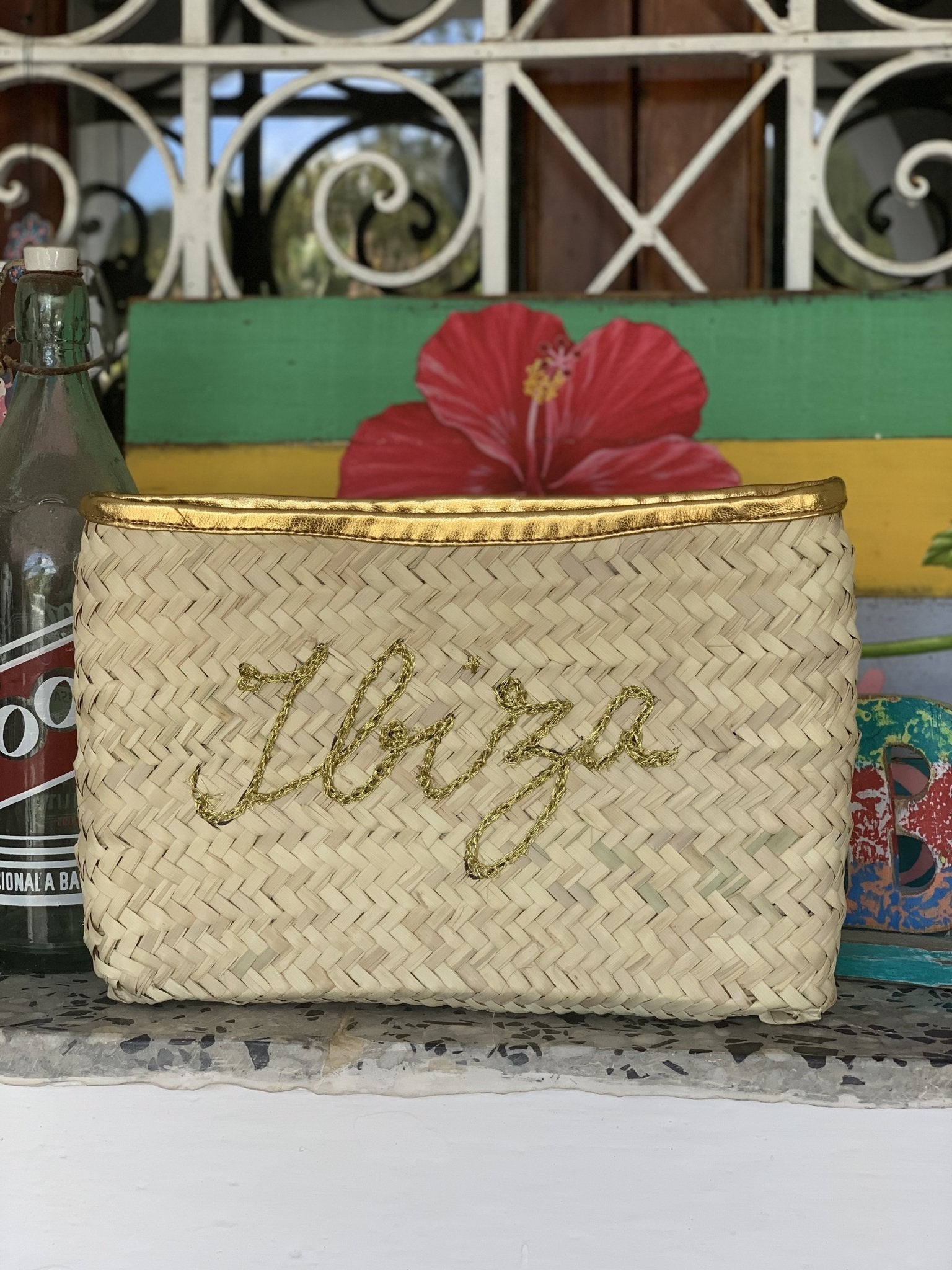 My Ibiza Gold Embroidered Clutch Purse - Elegant Evening Bag for Parties, Weddings & Special Occasions
