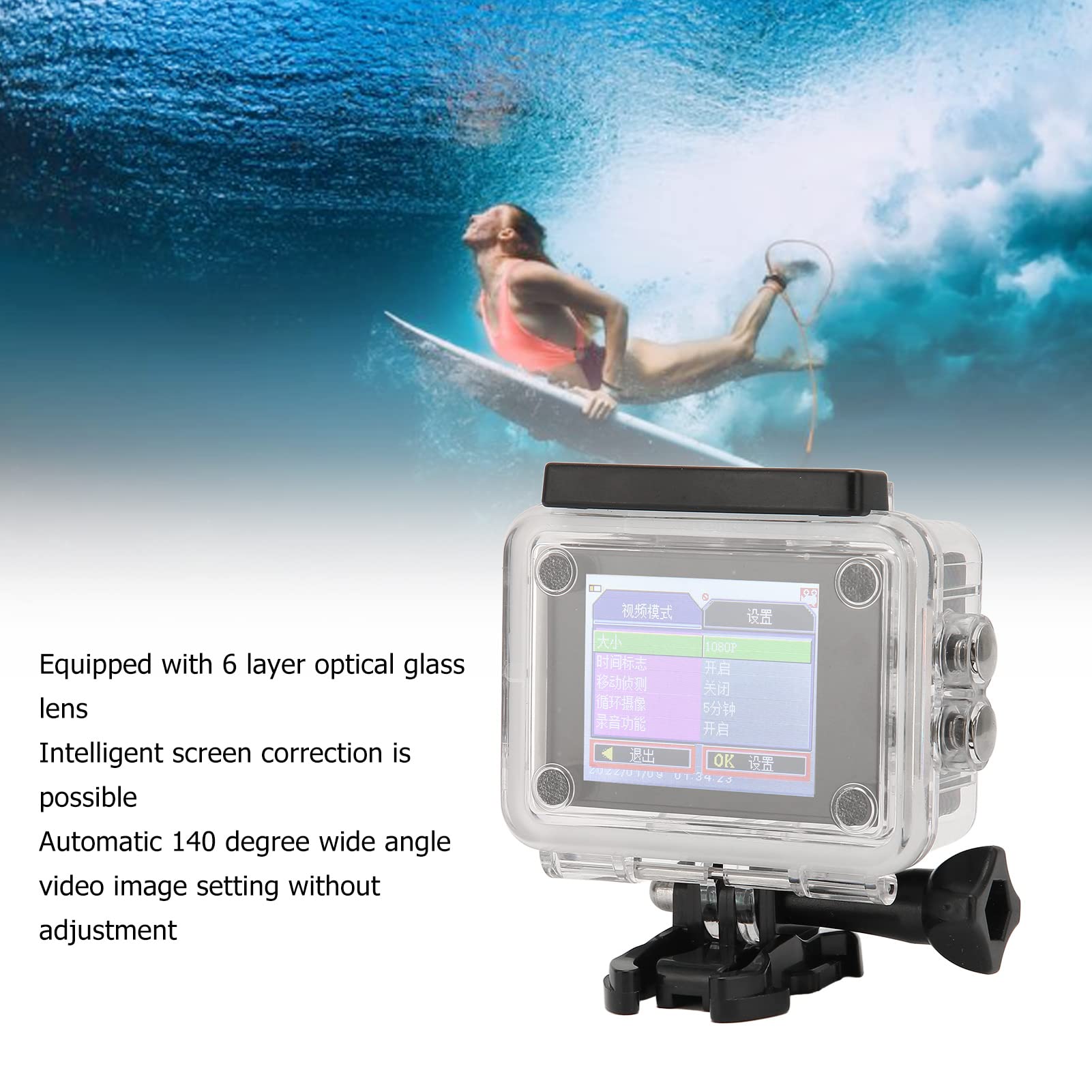 4K Waterproof Action Camera with WiFi - HD Underwater Sports Camera for Diving & Surfing