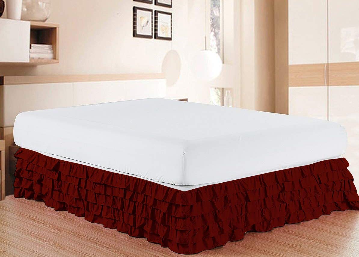 Luxury Ultra Soft 100% Egyptian Cotton Bed Skirt - 1000 Thread Count Premium Quality Ruffled Design, 32