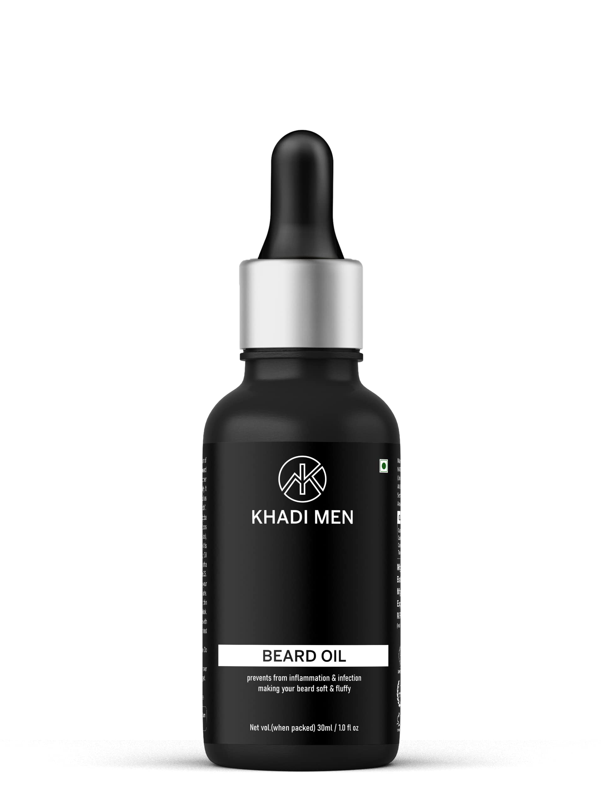 Khadi 100% Natural Beard Growth Oil for Men - Organic Hair Care & Styling - Perfect for Daily Grooming & Beard Maintenance