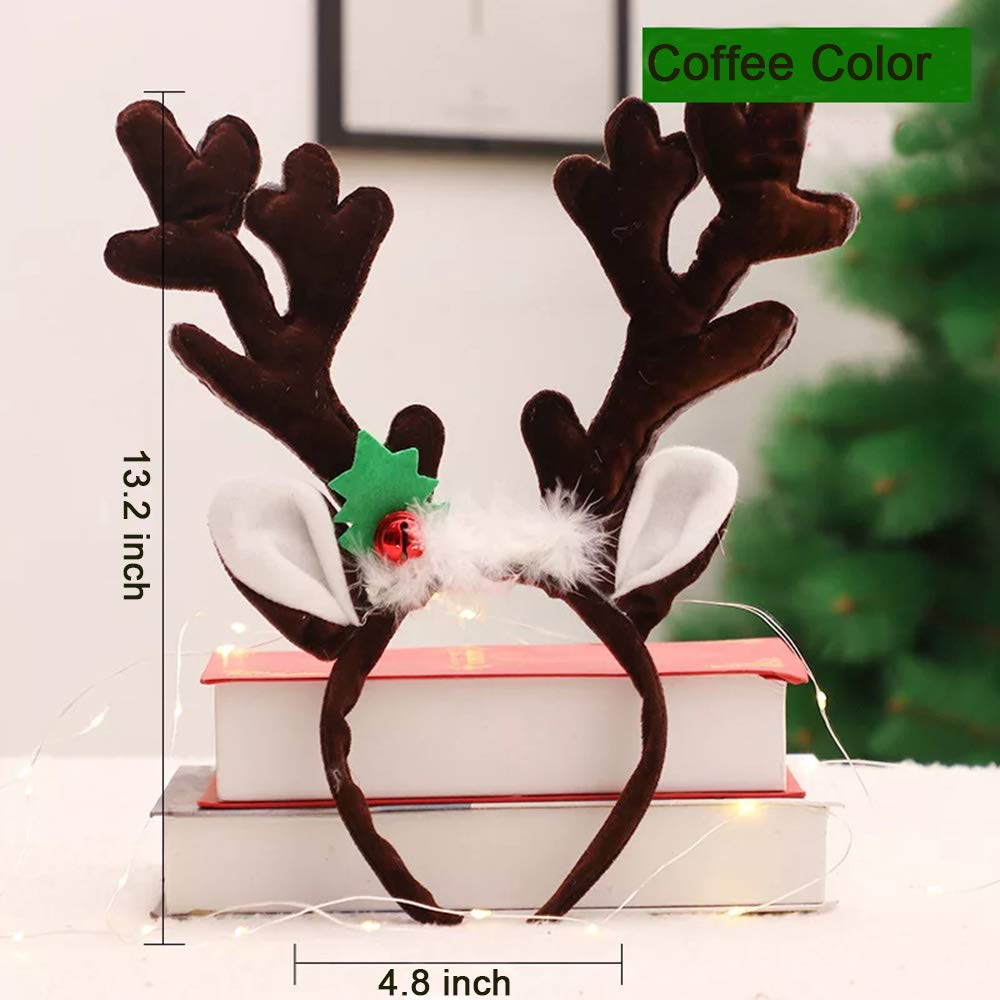Christmas Reindeer Antler Headband for Kids & Adults - Festive Holiday Party Accessory for Xmas, Halloween, and Costume Events