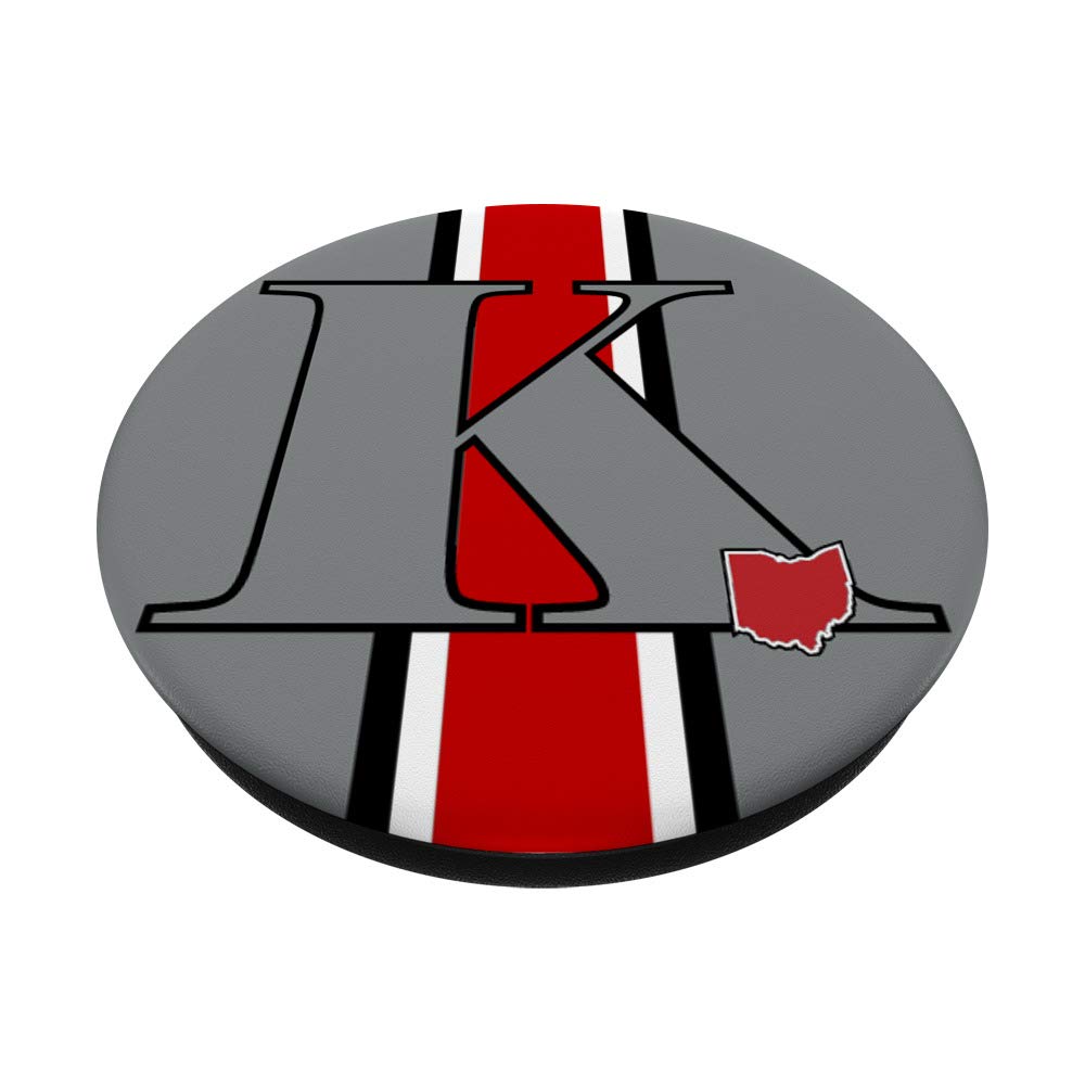 State of Ohio Letter K PopSocket PopGrip: Swappable Phone & Tablet Grip for Secure Hold and Stylish Customization - Perfect for Travel, Work, and Everyday Use