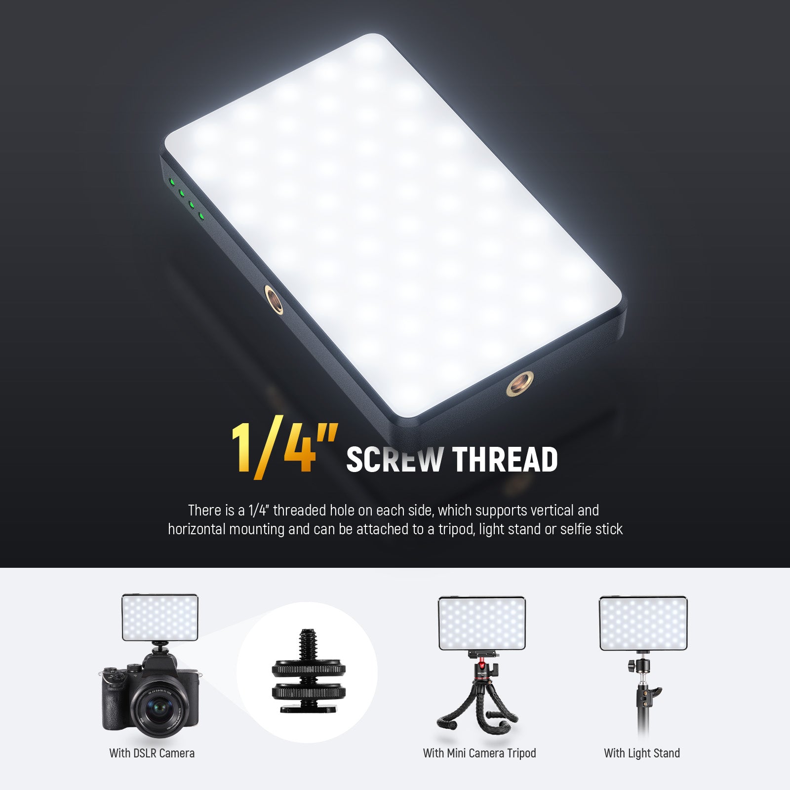 NEEWER BL120B Clip-On LED Selfie Light Kit with Adjustable Brightness for Smartphones - Perfect for YouTube Videos, TikTok Live Streaming & Nighttime Photography