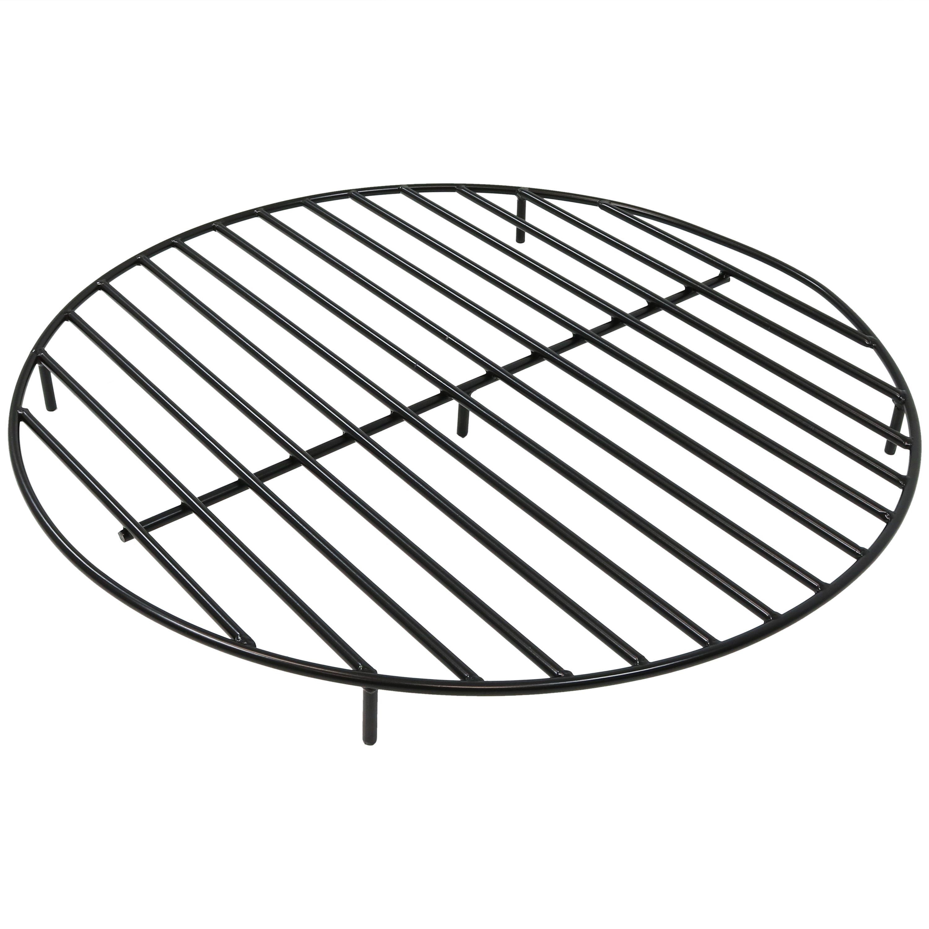 Sunnydaze 24-Inch Round Fire Pit Grate - Heavy Duty Elevated Steel Grill Grate for Outdoor Camping, Backyard Bonfires & Patio Cooking