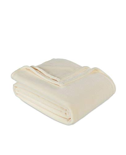 Berkshire Serasoft Plush Blanket Full/Queen Size Cream - Ultra Soft Cozy Fleece Throw for Bed, Couch & Winter Warmth