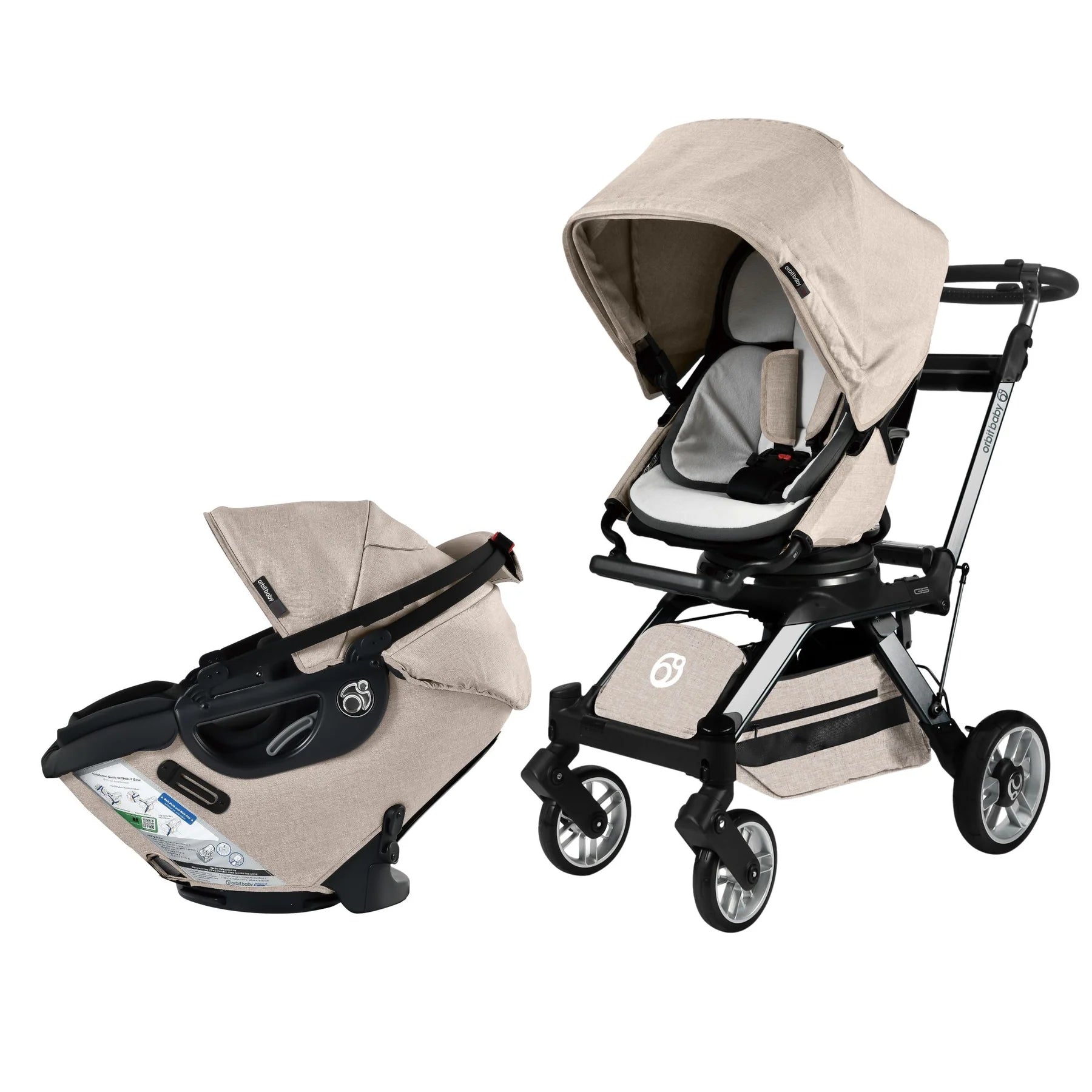 Orbit Baby Stroll & Ride Travel System - Lightweight Stroller & Car Seat Combo for Infants & Toddlers | Perfect for Air Travel, Shopping & Daily Outings