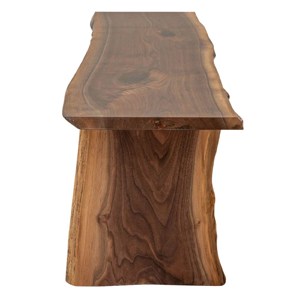 Rustic Red Door Co. Live Edge Wooden Bench - Solid Walnut Wood Dining Bench with Natural Edge - 4 Foot Long Clear Coated Wooden Slab Bench for Farmhouse, Dining Room, or Entryway Decor
