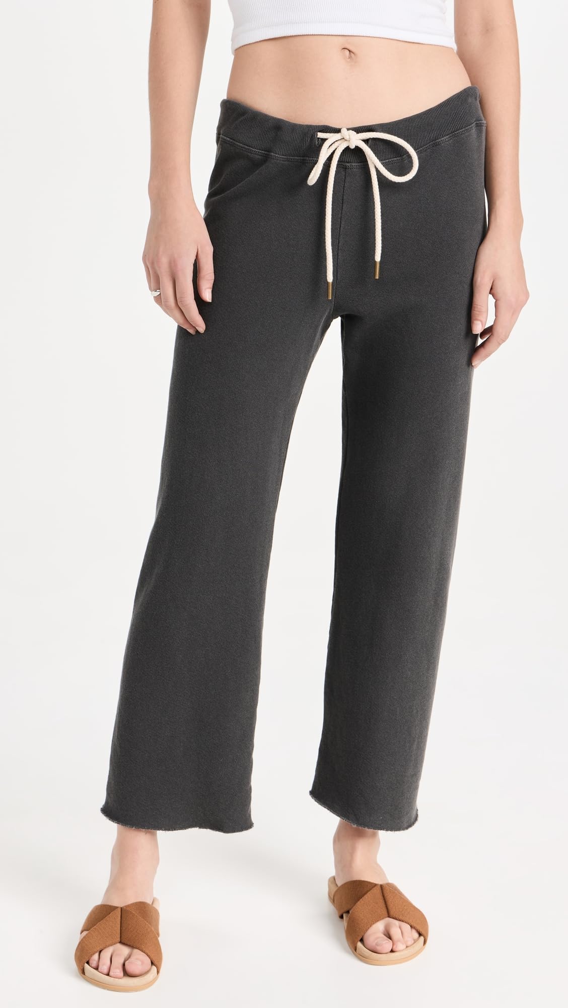 THE GREAT Women's Wide Leg Cropped Sweatpants - Comfortable Lounge Pants for Yoga, Running Errands & Casual Wear