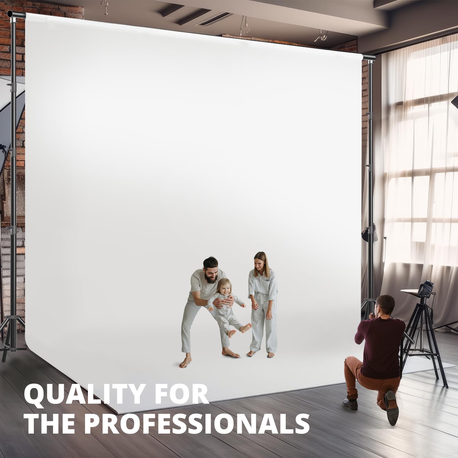 LimoStudio Heavy Duty 15x10.4ft Photography Backdrop Stand - Upgraded Panorama Wide Backdrop Support with Thicker Poles & Shock-Proof Spring Tripod for Studio, Outdoor Events, Wedding & Portrait Photography (AGG3316)