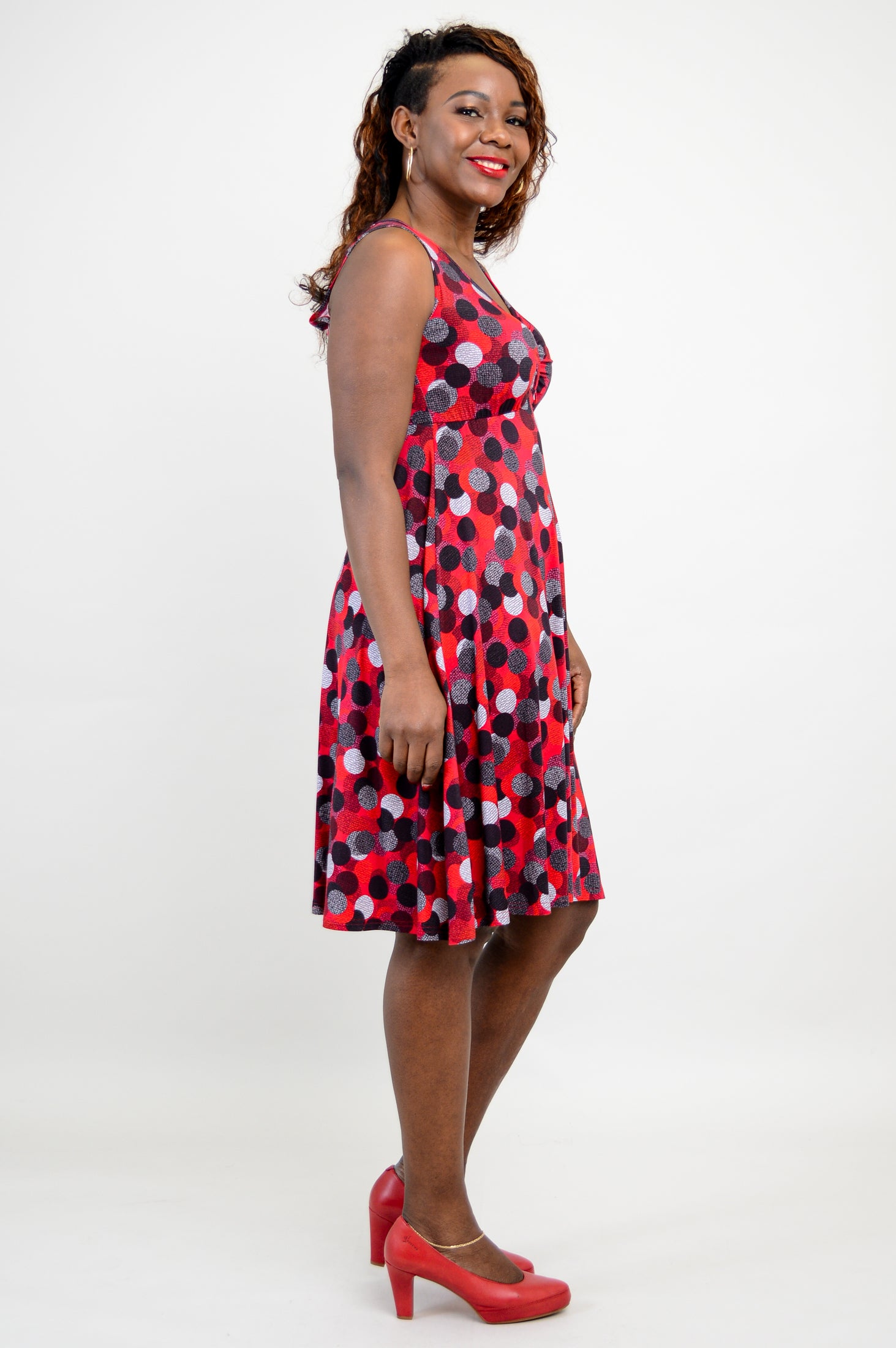 Genesis Dress - Stylish Polka Dot Dance Dress Made from Soft Bamboo Fabric, Perfect for Ballroom Dancing, Latin Dance & Performance Costumes