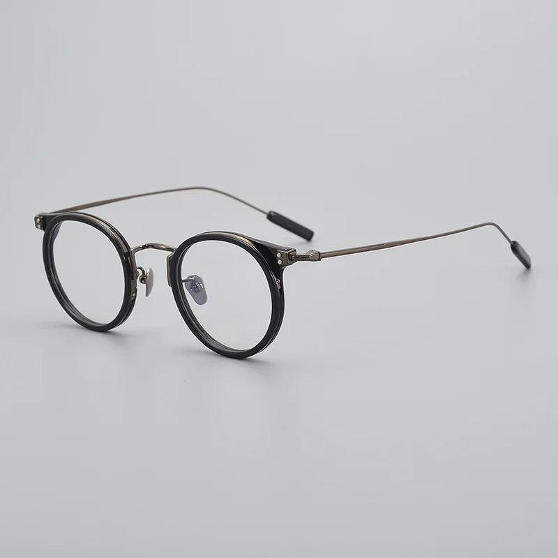 Premium Unisex Black Titanium Acetate Eyeglasses Frame 4957 - Lightweight Oval & Round Full Rim Glasses for Men & Women | Perfect for Office, Reading & Everyday Wear