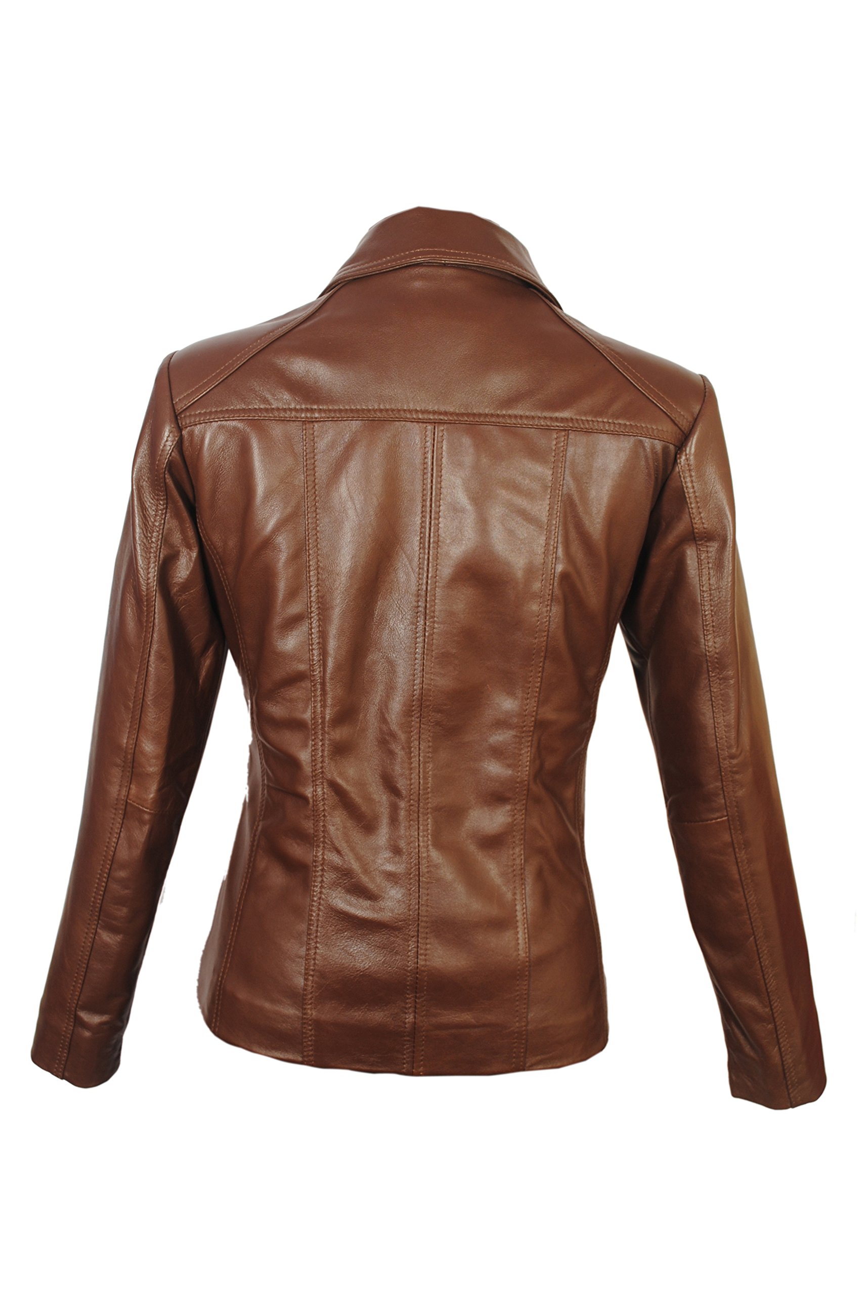 Women's Lambskin Leather Short Peacoat Jacket - Stylish Winter Coat for Women, Warm Faux Shearling Lined Jacket for Casual Outings & Office Wear