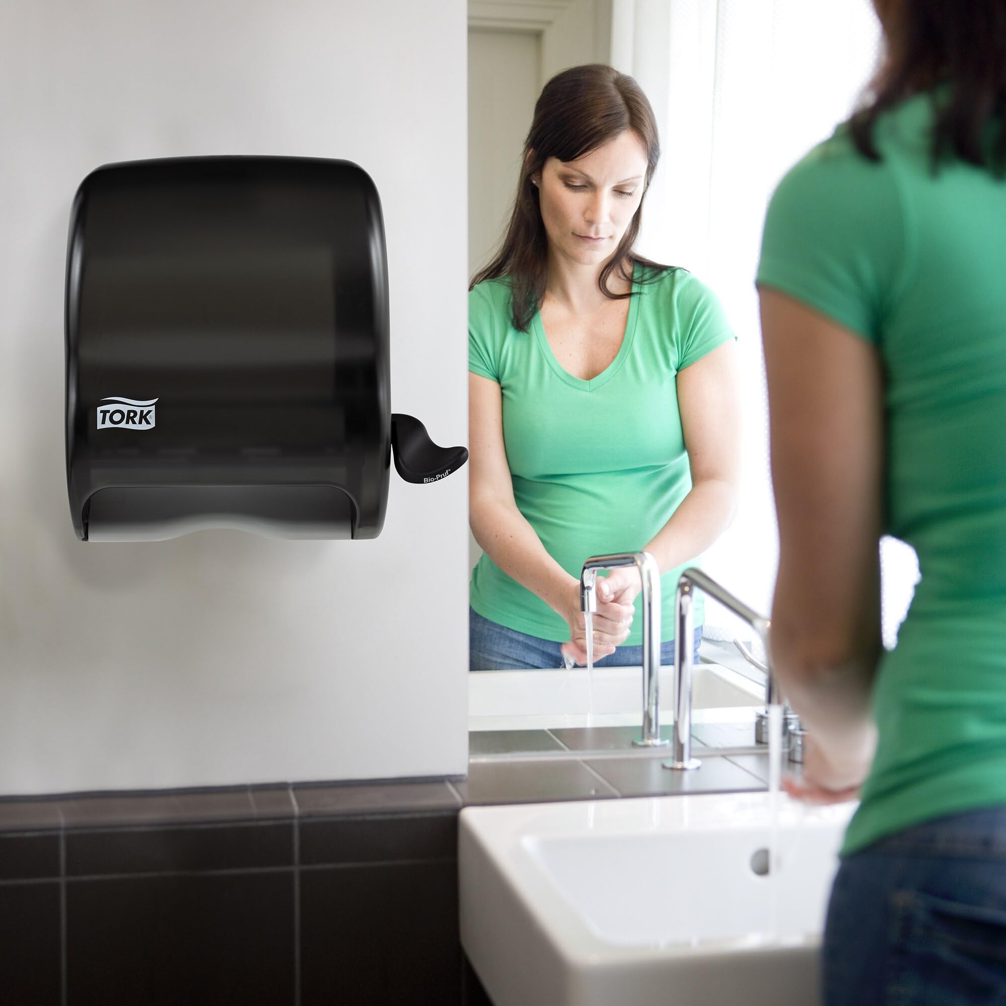 Tork Paper Hand Towel Roll Lever Dispenser Smoke H21 - High-Capacity 83TR for Restaurants, Offices & Public Restrooms | Commercial-Grade Paper Towel Dispenser