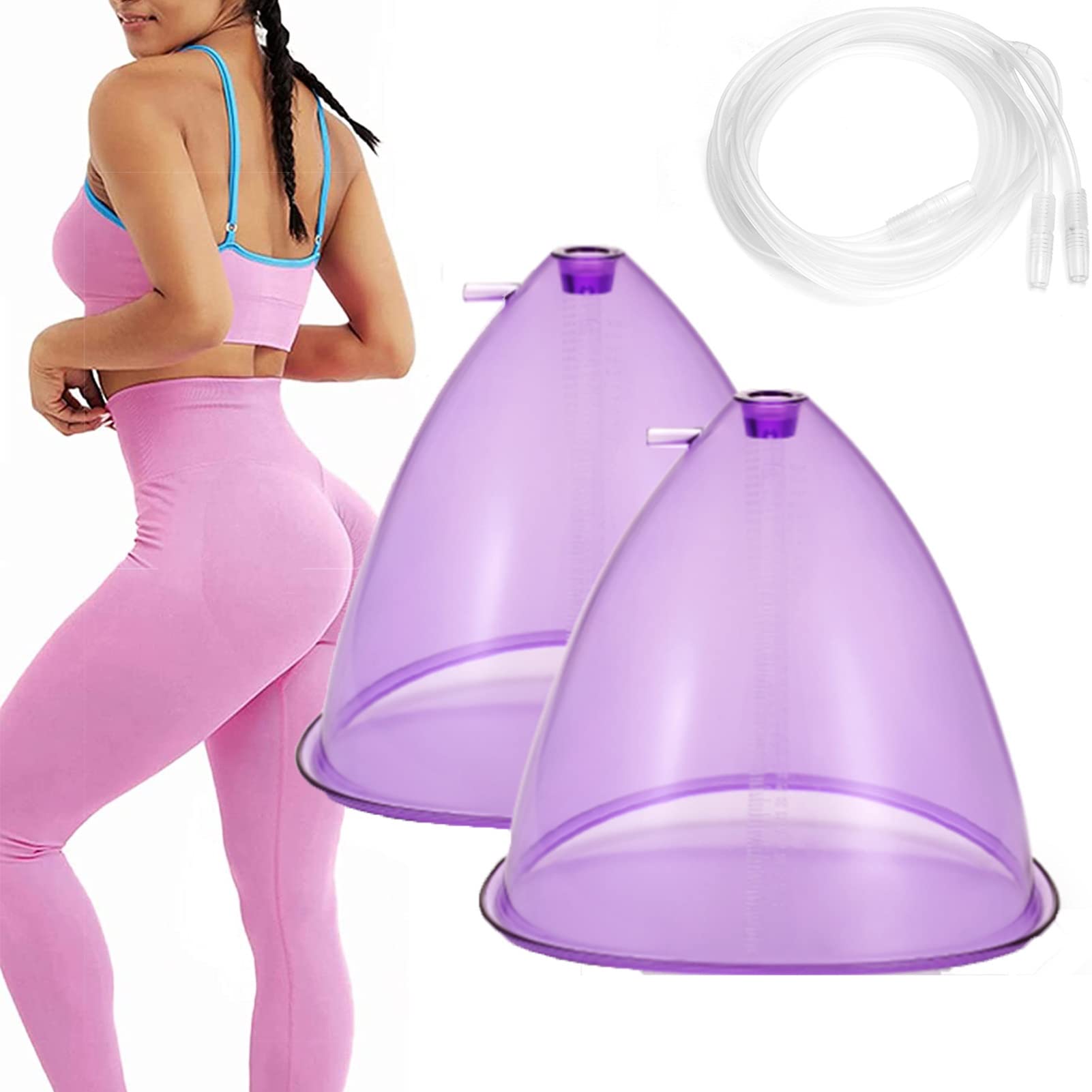 Premium XL Cupping Therapy Set - 180ML Vacuum Suction Cups for Body Contouring & Butt Enhancement | Professional Massage Tools for Cellulite Reduction, Muscle Relaxation & Body Shaping | Perfect for Home Spa, Physical Therapy & Beauty Treatments