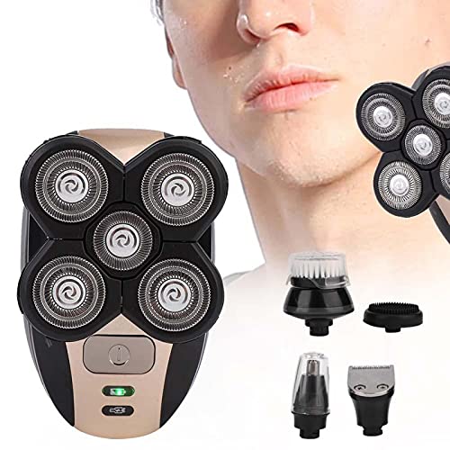 Durable 4 Trimmer Head Electric Shaver for Men - Multi-Use Facial Hair Trimmer & Beard Grooming Kit - Perfect for Home, Travel & Daily Grooming Routine