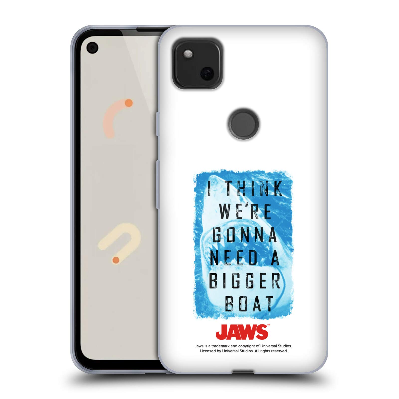 Google Pixel 4a Jaws Bigger Boat 2 Soft Gel Case - Officially Licensed by Head Case Designs, Perfect for Movie Fans & Daily Protection