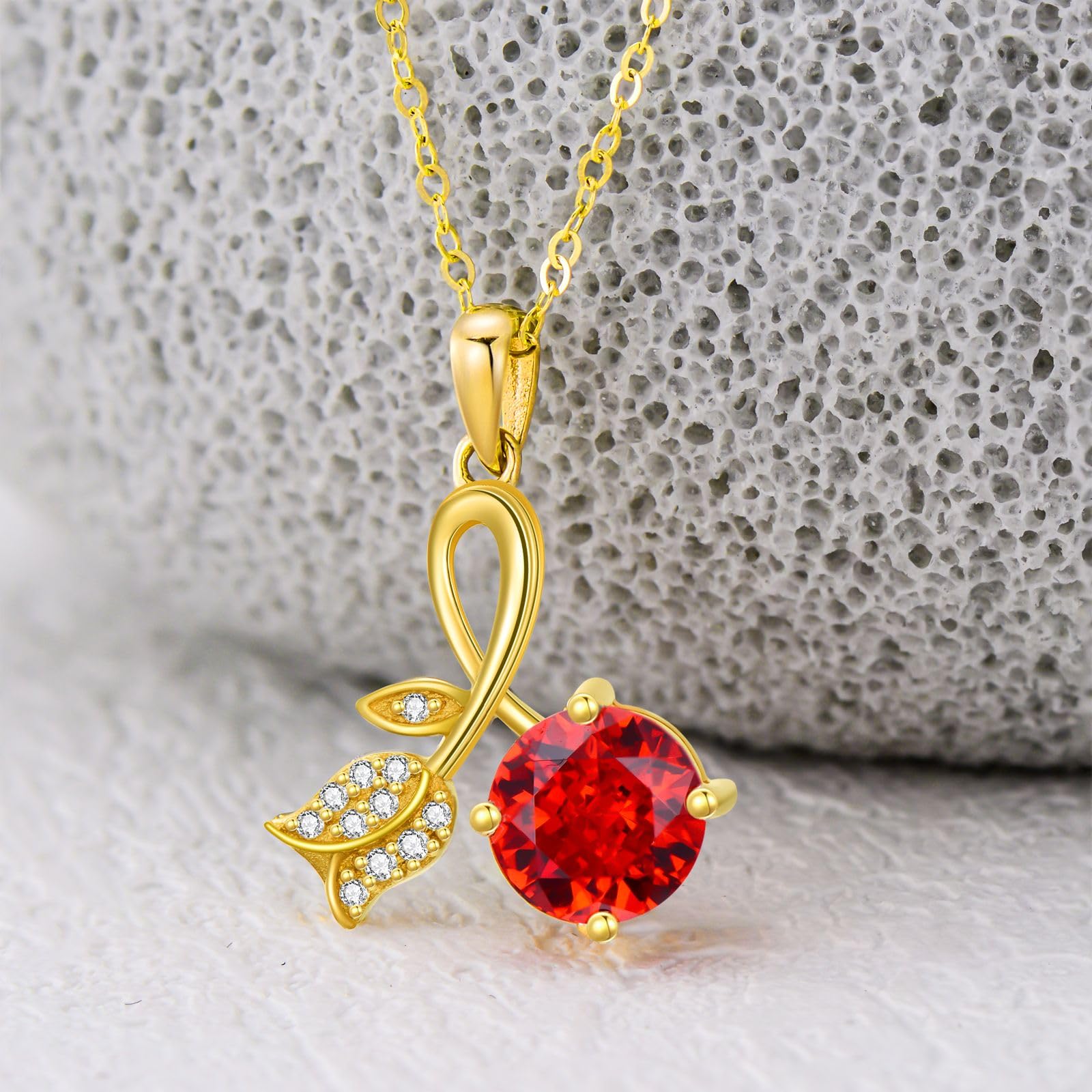 14K Solid Yellow Gold Rose Infinity Pendant Necklace for Women - 16+2 Inch Adjustable Chain, Elegant Jewelry Gift for Birthday, Christmas, Mother's Day - Perfect for Weddings, Anniversaries & Romantic Occasions