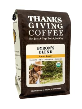 Byron's Blend Organic Light Roast Shade Grown Whole Bean Coffee - 5lb Bag | Thanksgiving & Holiday Gift | Perfect for Home Brewing, Office & Gifting
