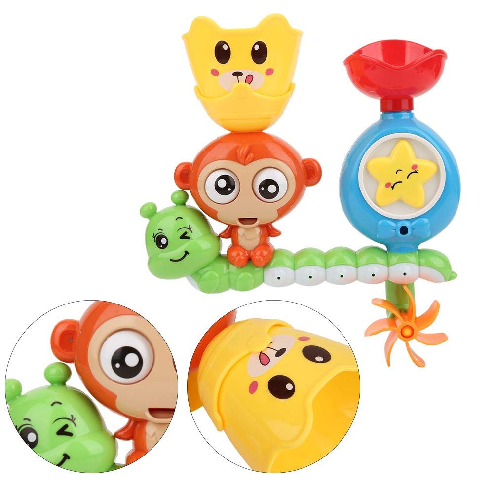 **ASixxSix Realistic Baby Bath Toys - Non-Slip Cute Cartoon Plastic Bathtub Toys for Toddlers & Kids - Fun Bath Time with Rotating Monkey Design - Perfect for Home, Nursery & Daycare Bathrooms**