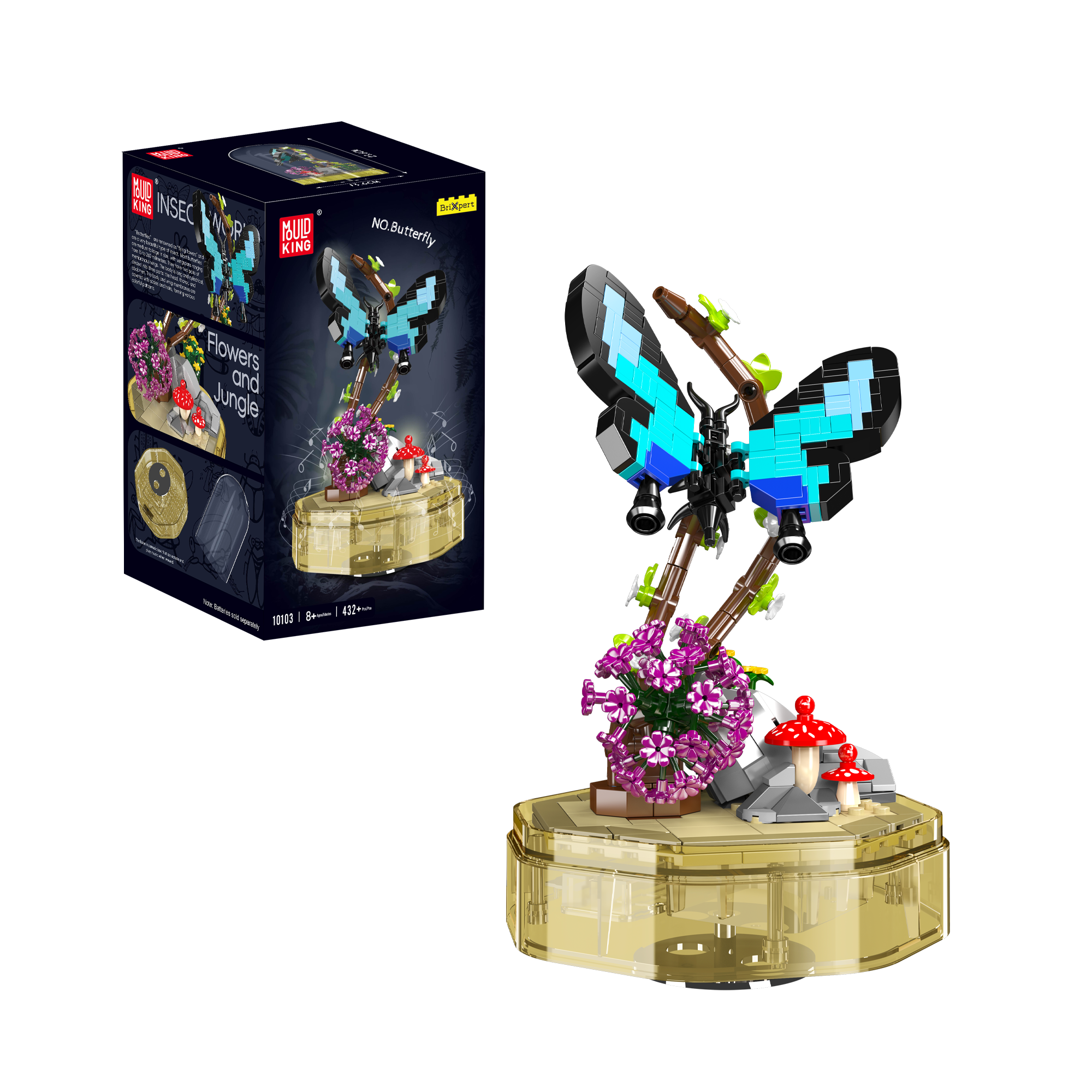 Mould King 10103 Ladybug Music Box Building Blocks Set - 432 Pieces DIY Model Kit for Adults & Kids | Creative Gift for Birthday, Christmas | Home Decoration & Relaxation Toy