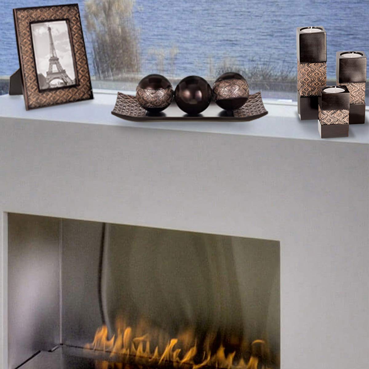Dublin Brown Set of 3 Tealight Candle Holders - Elegant Table Decor Gift Set for Living Room, Dining Table, Coffee Table, Fireplace, Entrance & Bathroom | Perfect for Romantic Dinners, Holiday Centerpieces & Relaxing Bath Time
