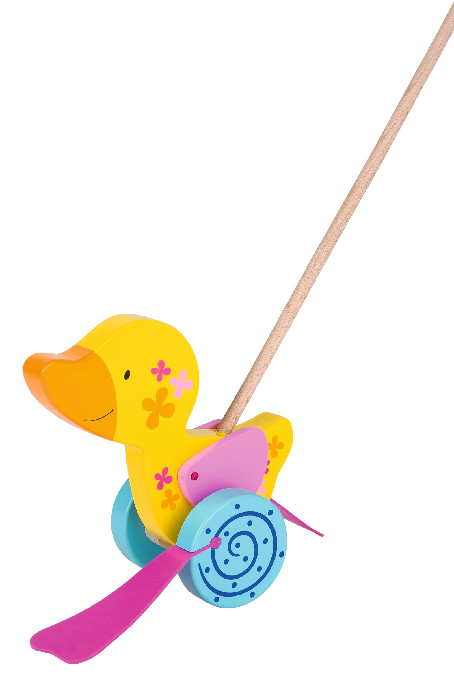 Goki Duck Susibelle Collection Push Toy - Wooden Baby Walker for Toddlers 1-3 Years - Encourages Early Walking & Motor Skills Development - Perfect for Indoor Play, Nursery, and Gift Ideas