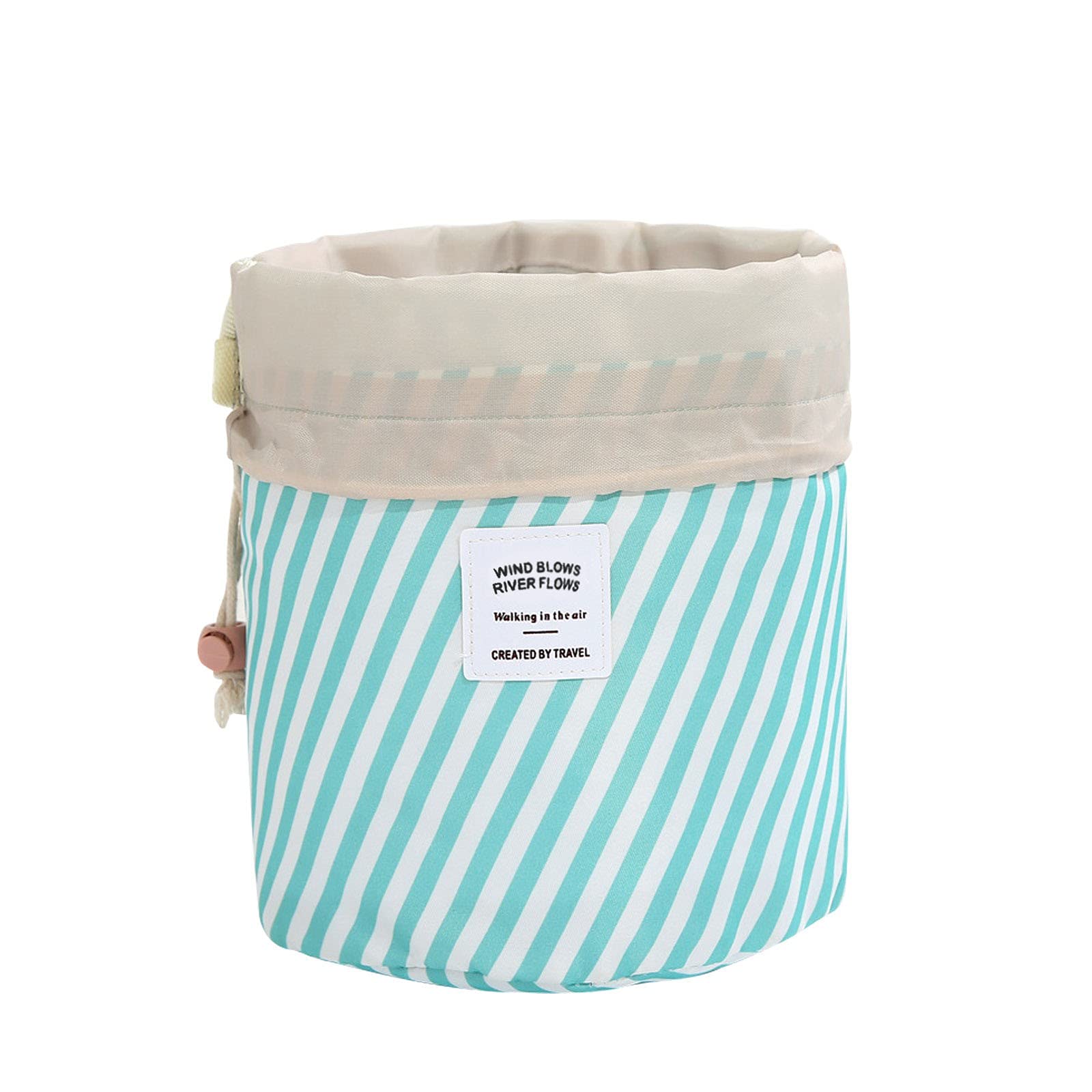 QQtangYA Cosmetic Organizer Travel Bag - Drawstring Storage Pouch for Makeup Brushes & Beauty Tools | Portable Cylinder Case for Home, Office & Travel Organization (Color B, One Size)