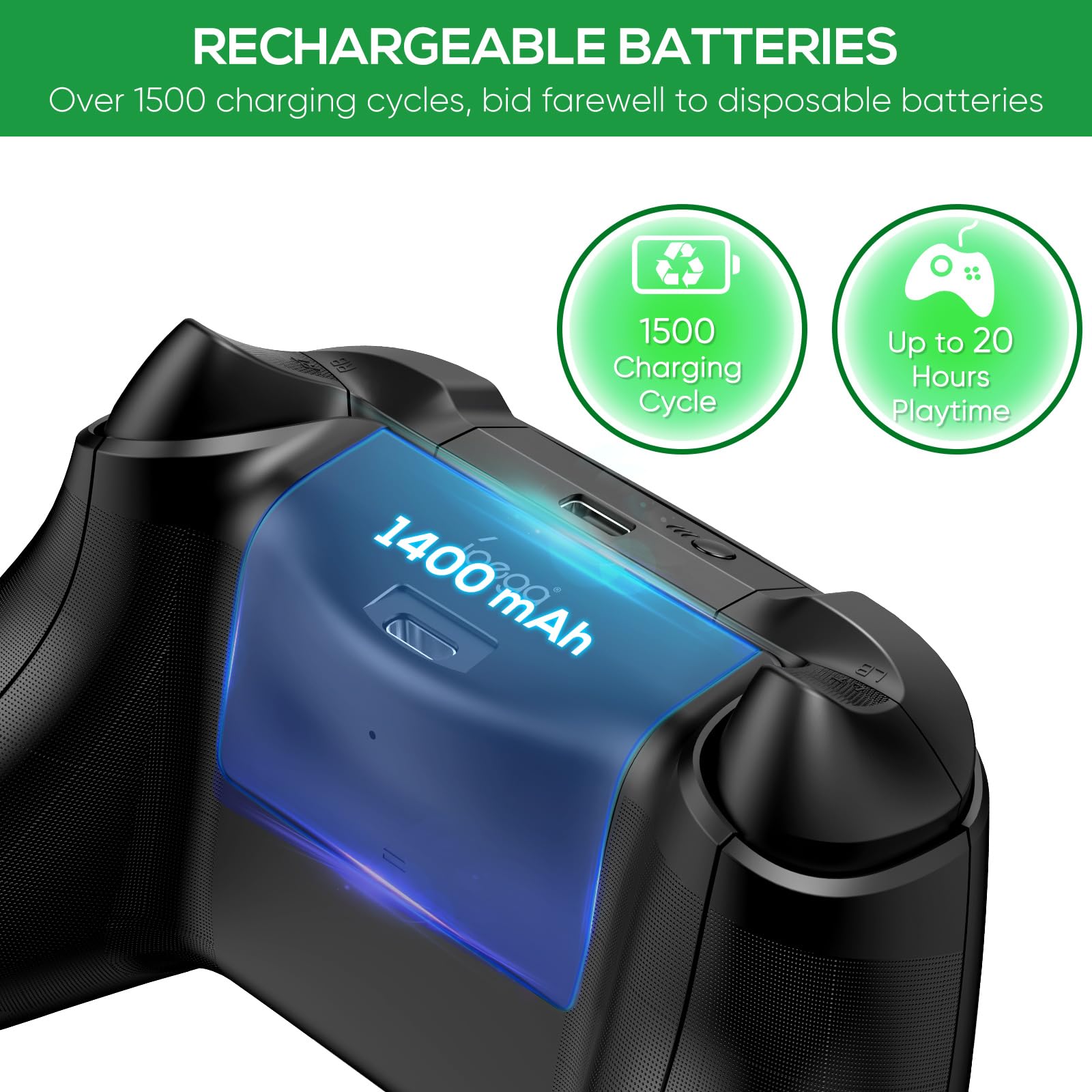 Xbox Series S Charging & Cooling Fan Stand - Dual Controller Charger Station with 15 LED Light Modes, Headset Hook & USB C Cable - 1400mAh Battery Cooler System for XSS (Black) | Perfect for Gaming Sessions & Console Protection