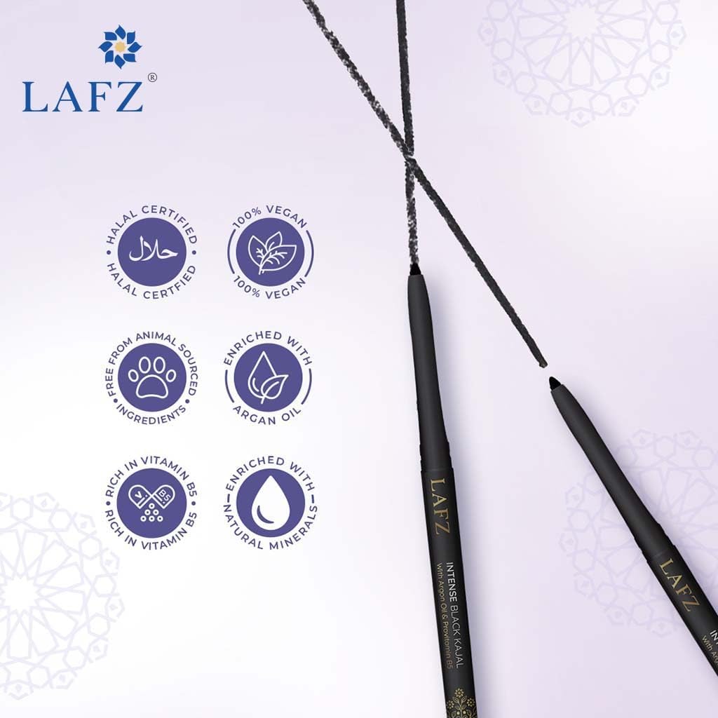 Lafz Intense Black Kajal Eyeliner - 0.35g Smudge-Proof & Long-Lasting for Dramatic Eye Makeup | Perfect for Daily Wear, Parties & Special Occasions