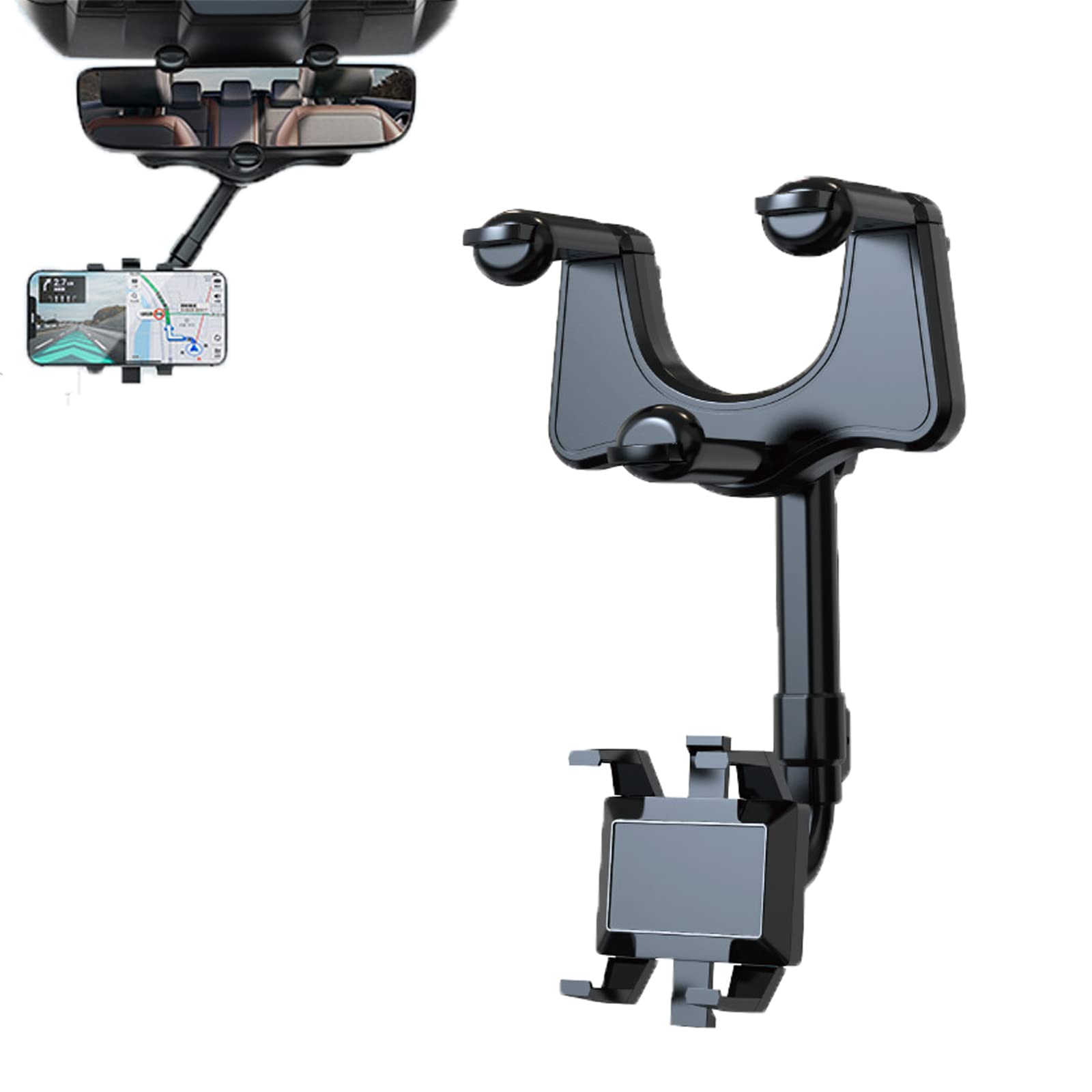 360° Rotatable & Retractable Car Phone Holder - Universal Swivel View Phone Mount for All Smartphones - Perfect for GPS Navigation & Hands-Free Driving