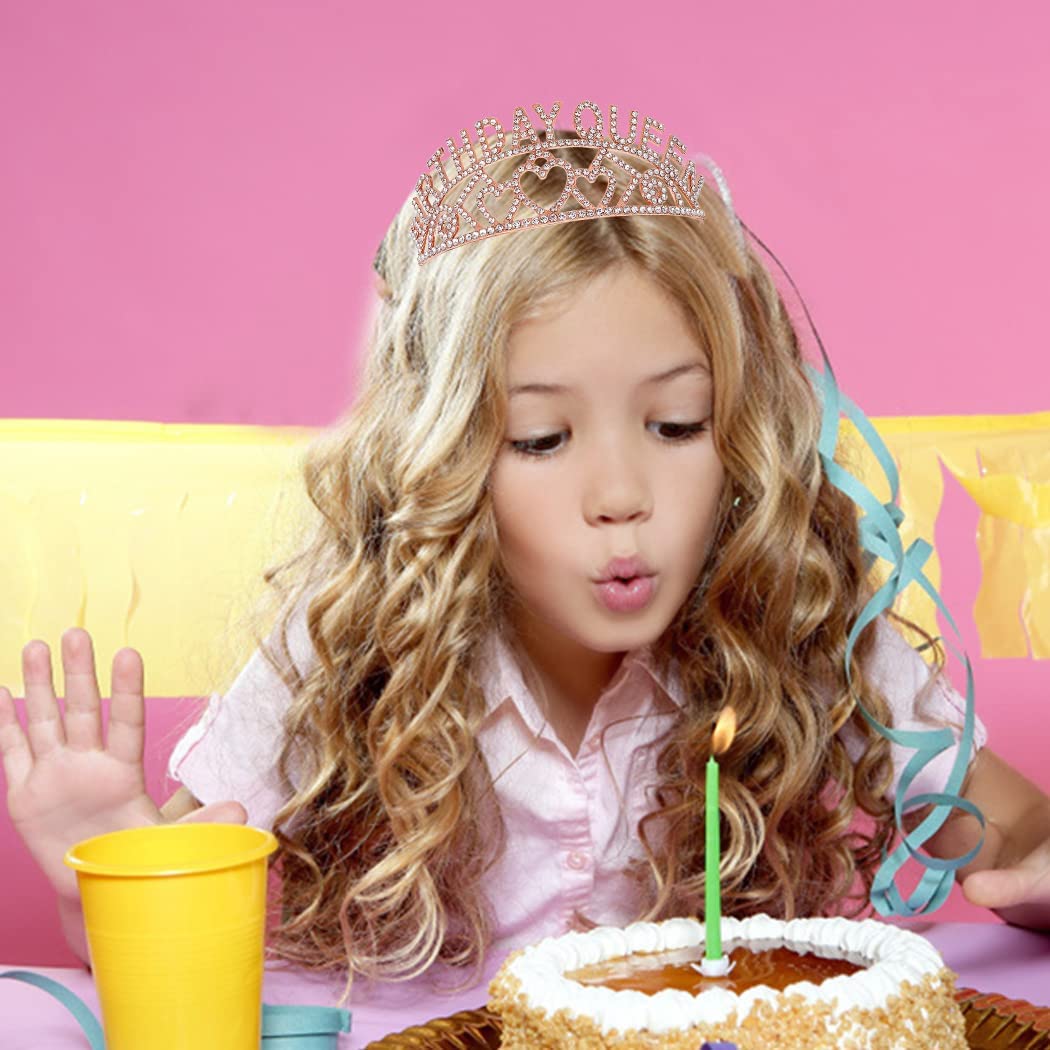 Shining Diva Fashion Birthday Sash & Crown Set - 2 Pcs | Elegant Birthday Queen Accessories | Perfect Gift for Best Friend, Sister, Teenager | Ideal for Birthday Parties, Photo Shoots & Celebrations