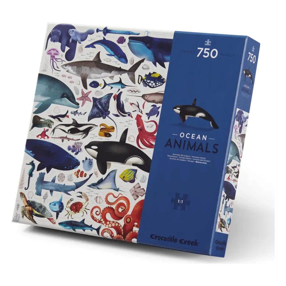 World of Ocean Animals 750 Piece Jigsaw Puzzle – Fun & Educational Marine Life Puzzle for Kids & Adults, Perfect for Family Game Night & Classroom Activities