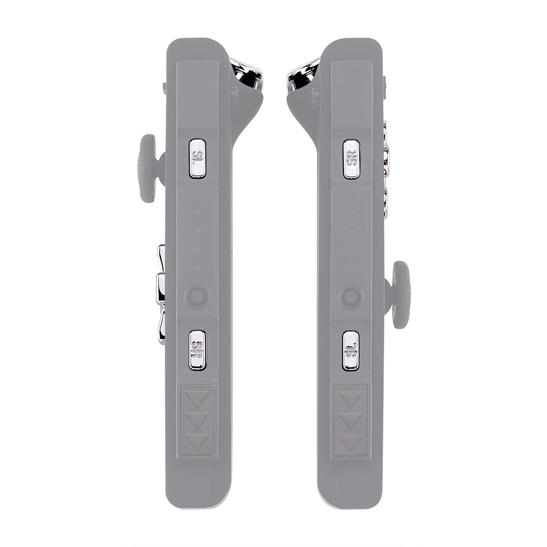 ExtremeRate Chrome Silver D-Pad & ABXY Button Replacement Kit for Nintendo Switch & OLED Joy-Con - Full Set with SR SL L R ZR ZL Triggers & Springs (D-Pad Compatible with ExtremeRate Shell Only) - Perfect for DIY Repairs & Controller Customization