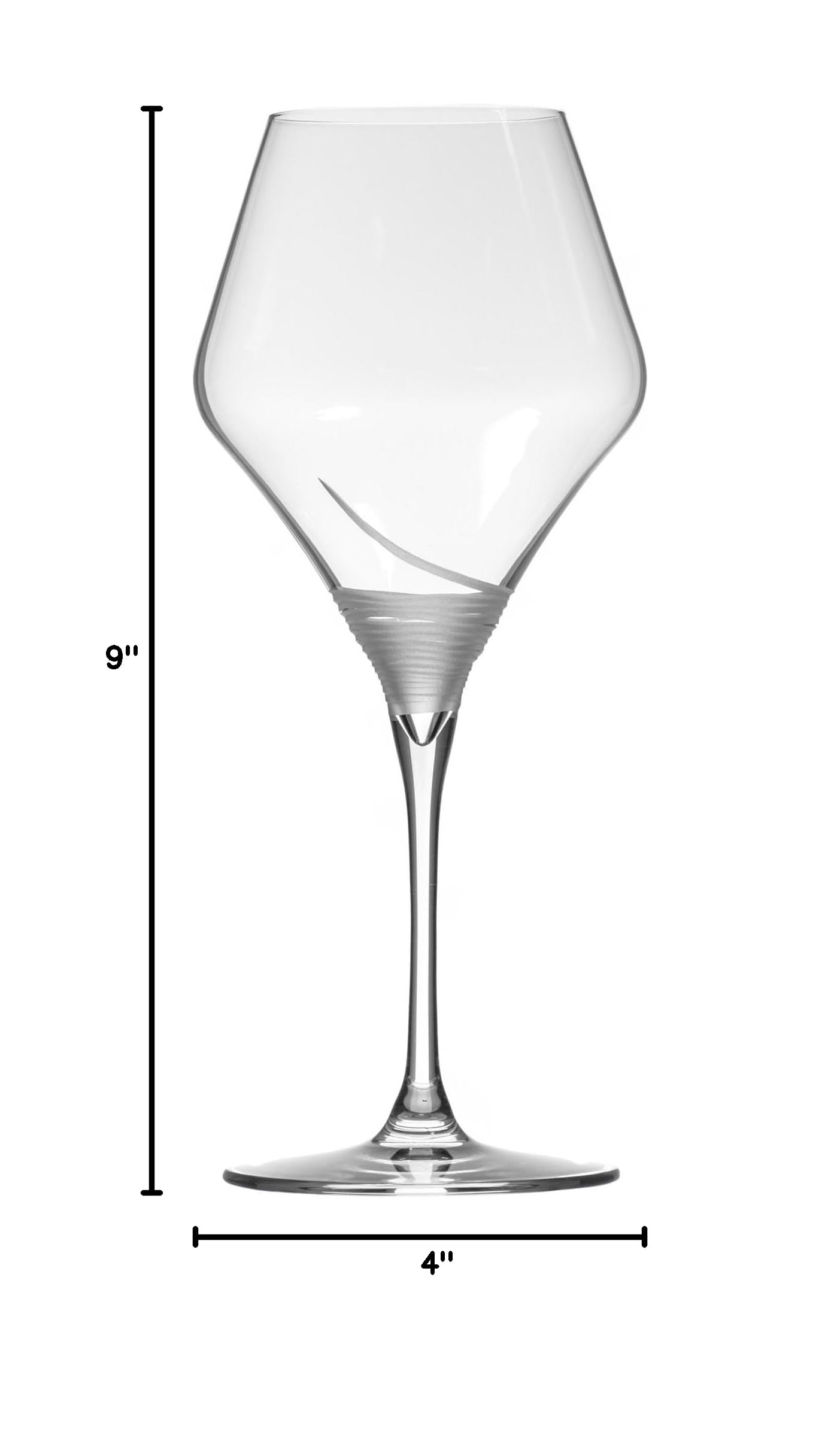 Rolf Glass Mid-Century Modern 17oz Winetini Set of 4 - Large Lead-Free Wine Glasses - USA Designed & Engraved - Perfect for Dinner Parties & Wine Tasting Events