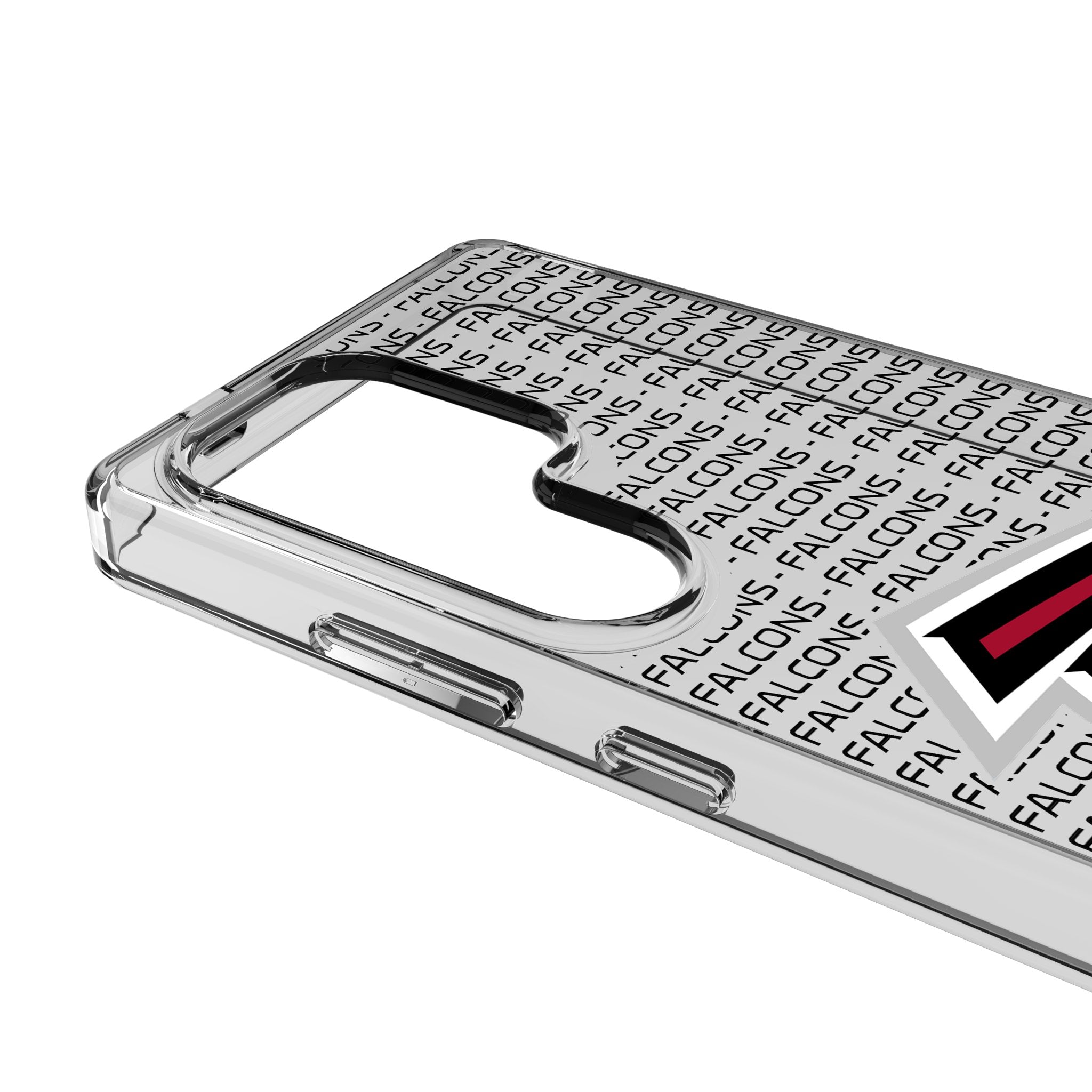Atlanta Falcons Clear Phone Case for Samsung Galaxy - Durable Text Backdrop Design - Perfect for Falcons Fans & Game Day Support