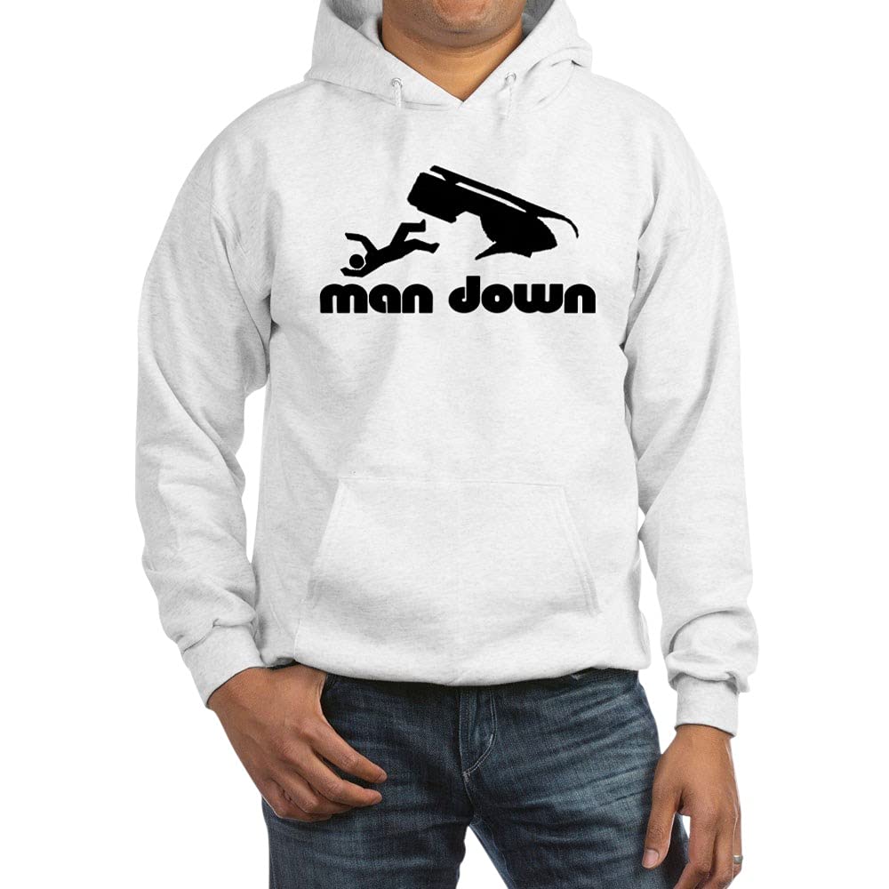 Man Down Snowmobile Hooded Sweatshirt - Funny Winter Pullover for Snowmobile Riders & Outdoor Enthusiasts - Perfect for Snow Sports, Cold Weather & Casual Wear