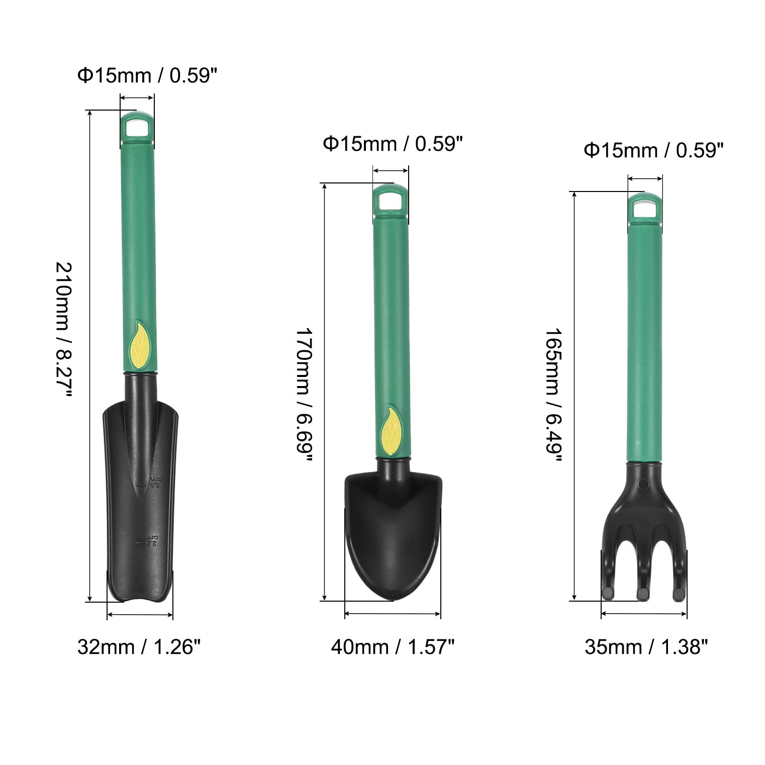 **MECCANIXITY Mini Garden Tools Set - 3Pcs Plastic Hand Tools for Gardening, Planting, and Transplanting (Trowel, Rake, Spade) - Ideal for Flowers, Succulents, Indoor & Outdoor Use**